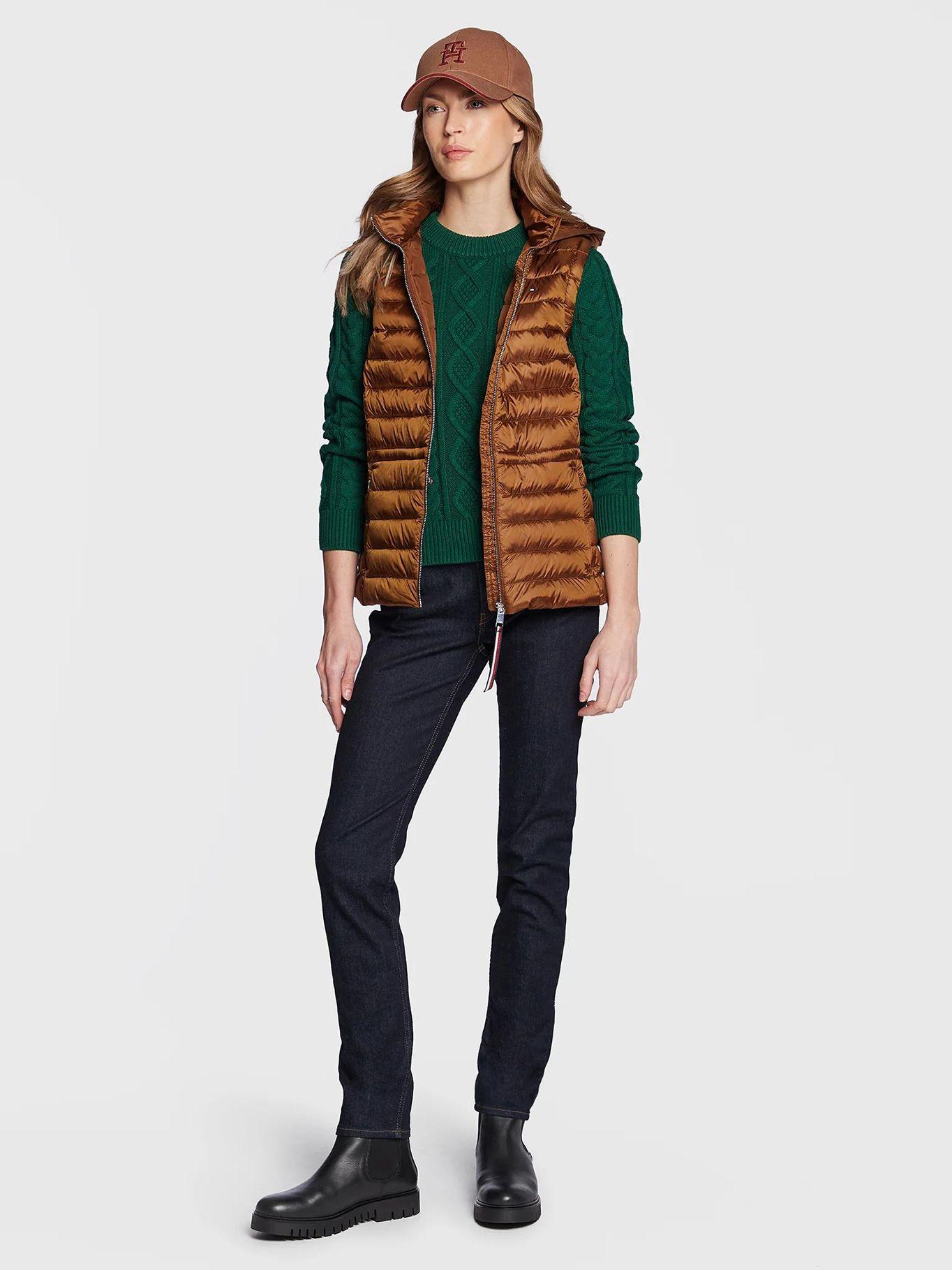 Parka Vest Acolchada Con Gorro Café Tommy Hilfiger-1