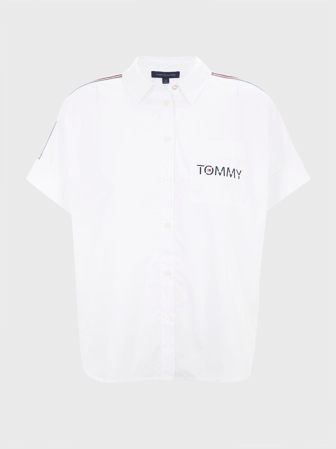 Blusa Manga Corta Classic Logo Blanco Tommy Hilfiger-0