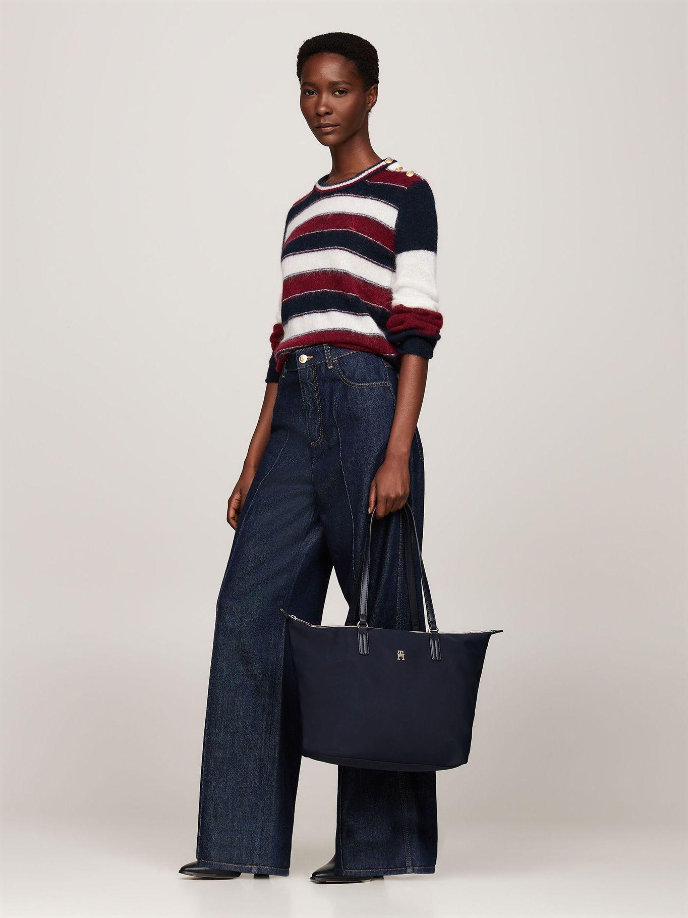 Tote Con Cierre Distintivo Azul Tommy Hilfiger-1