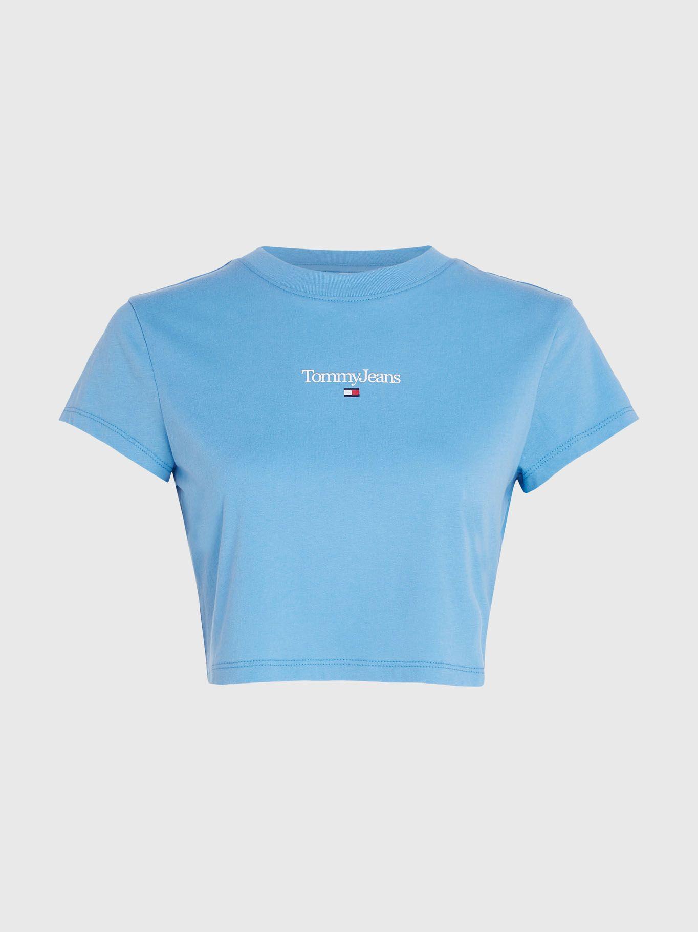 Polera Essential Cropp Con Logo Celeste Tommy Hilfiger-4