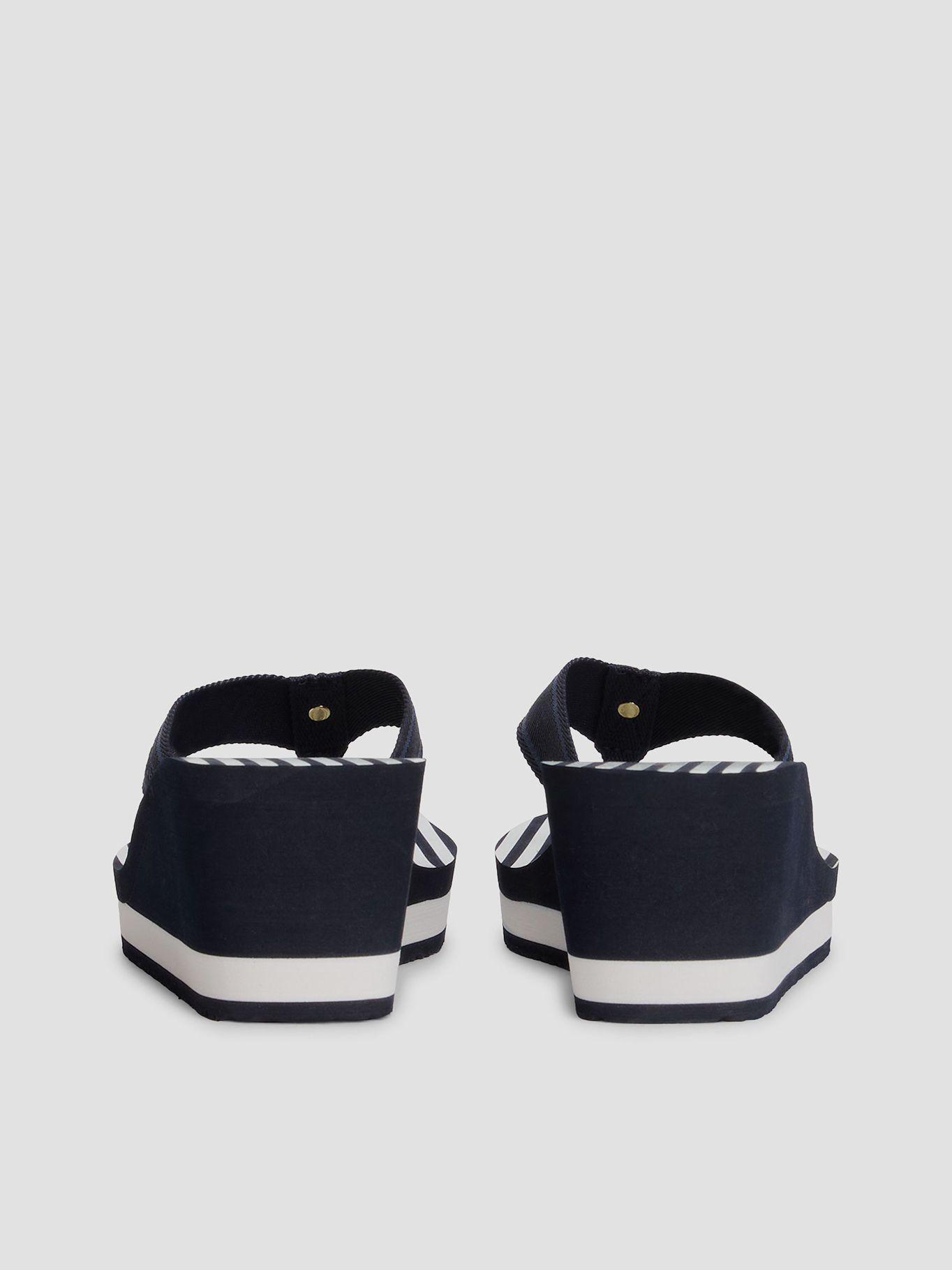 Sandalias De Cuña Con Logo Y Rayas Azul Tommy Hilfiger-1