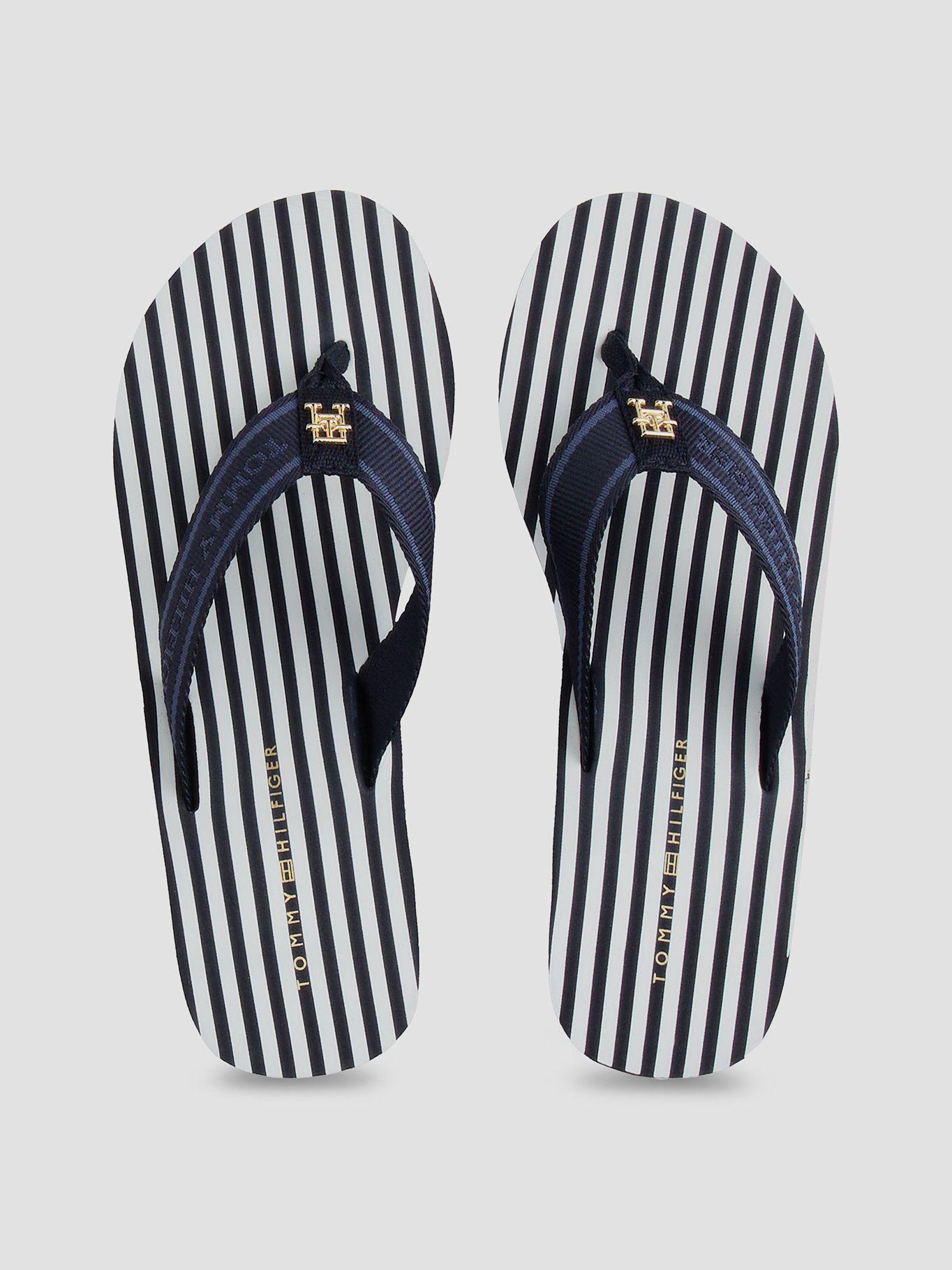 Sandalias De Cuña Con Logo Y Rayas Azul Tommy Hilfiger-2