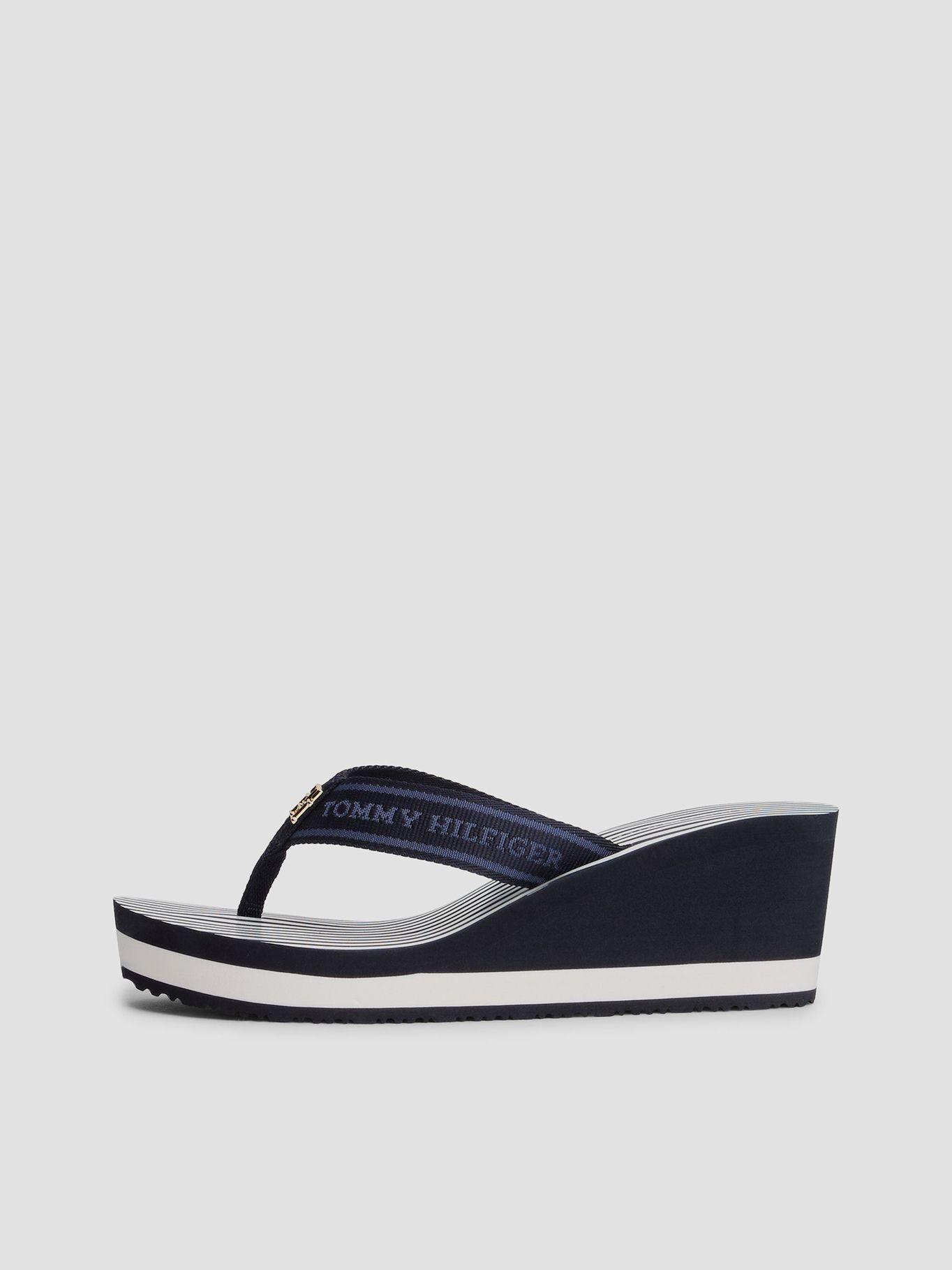 Sandalias De Cuña Con Logo Y Rayas Azul Tommy Hilfiger-5