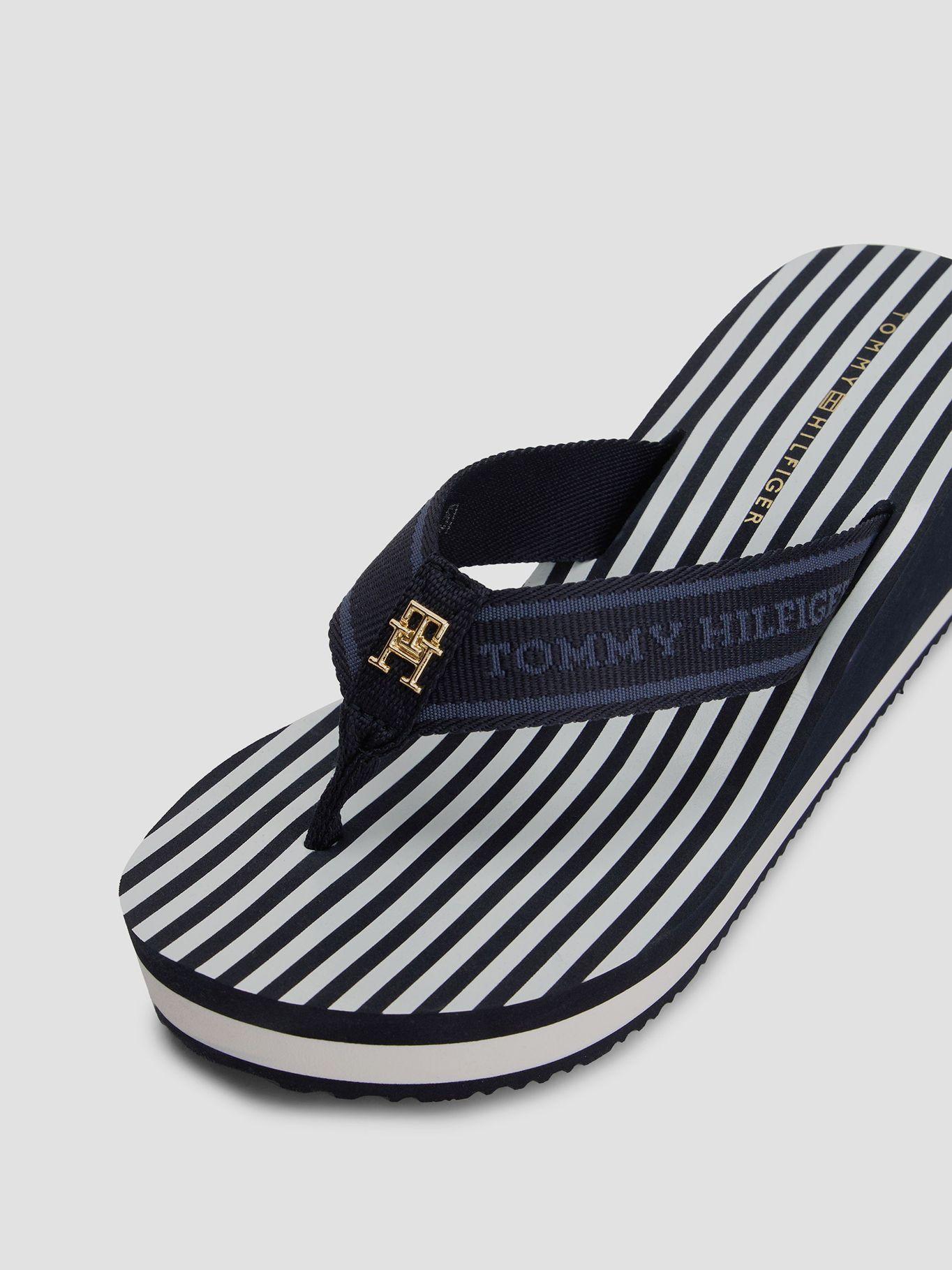 Sandalias De Cuña Con Logo Y Rayas Azul Tommy Hilfiger-6