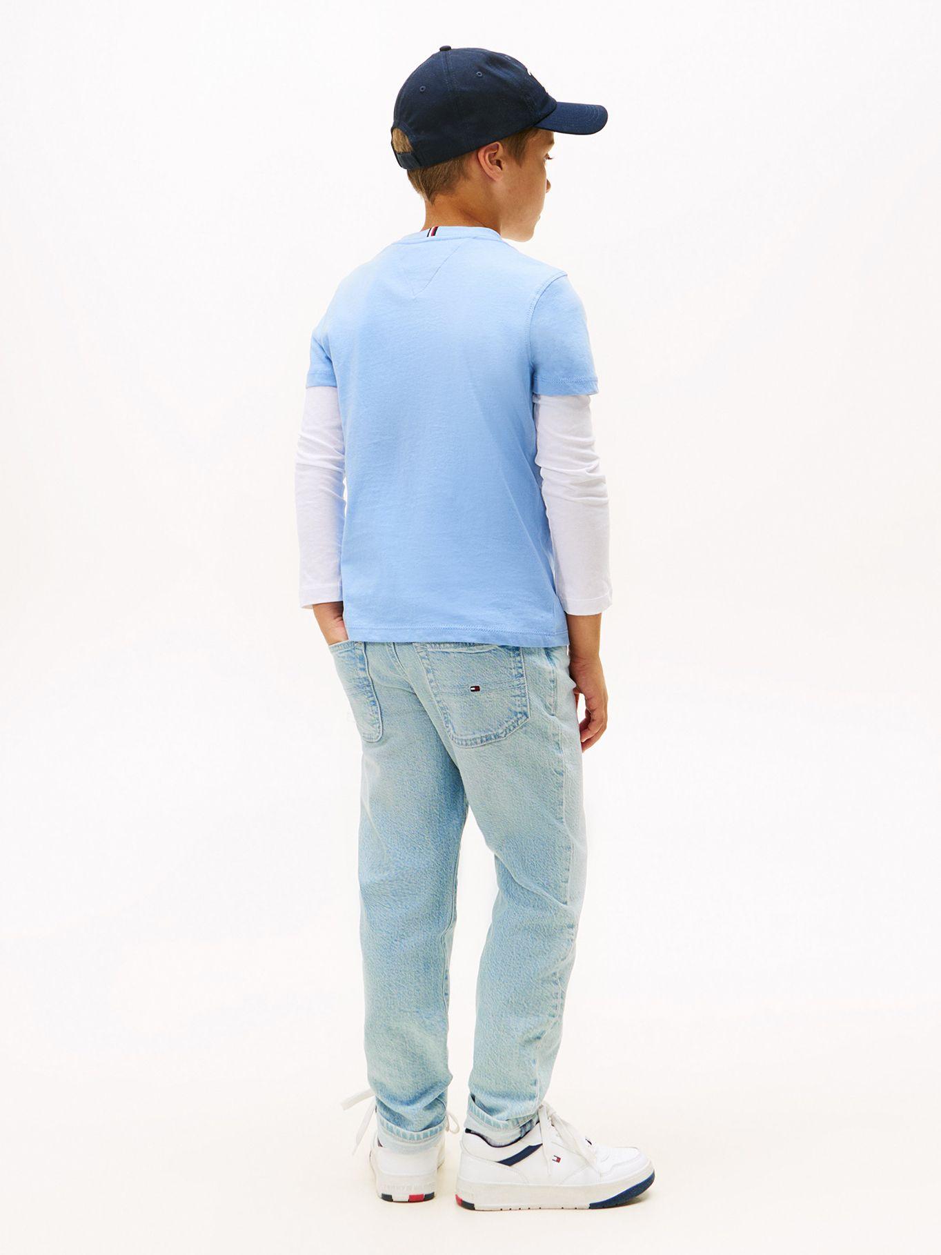 Polera Niño Essential Cotton C14 Celeste Tommy Hilfiger-2