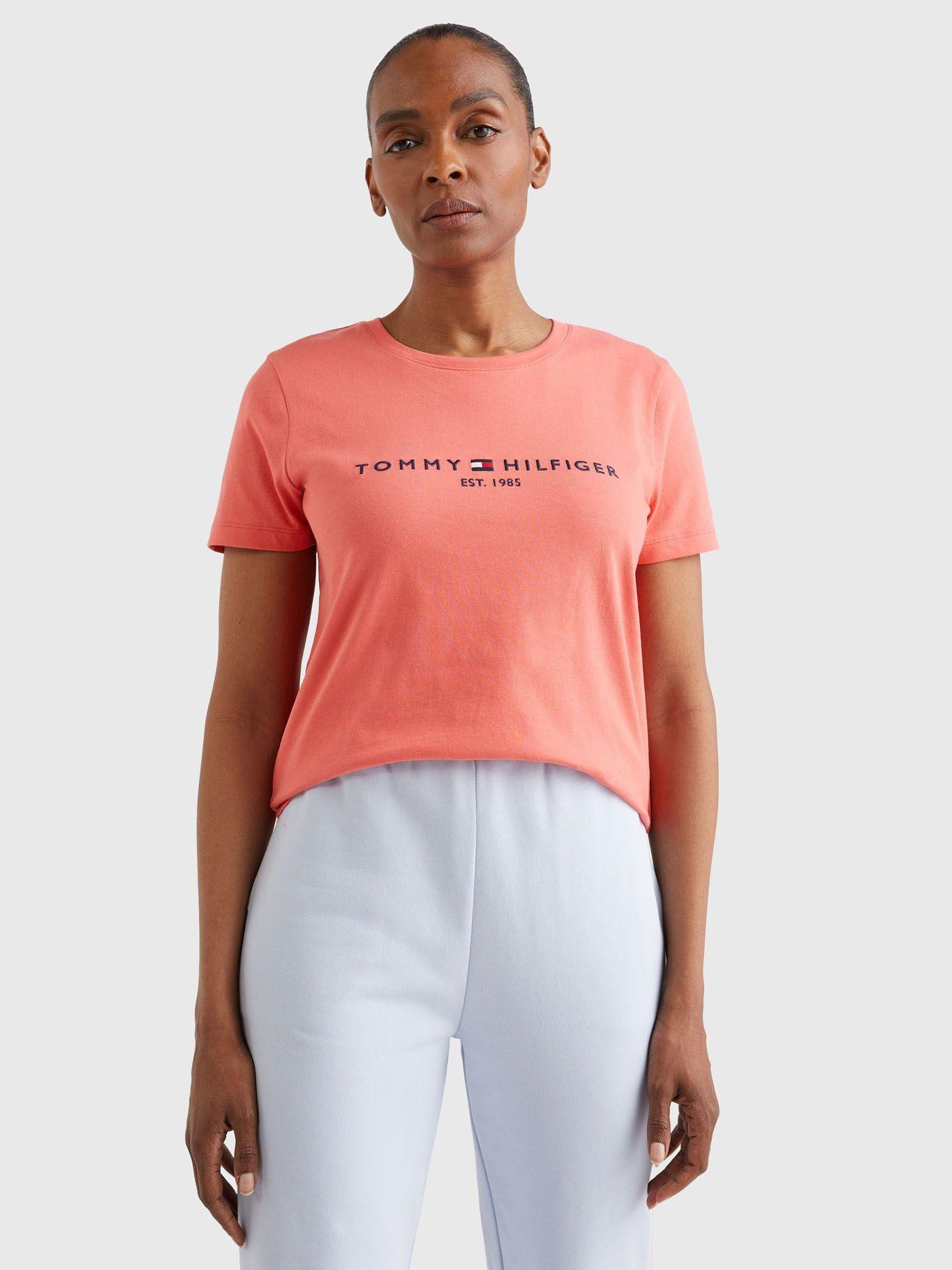 Polera Essential Logo Rosado Tommy Hilfiger JN2-3