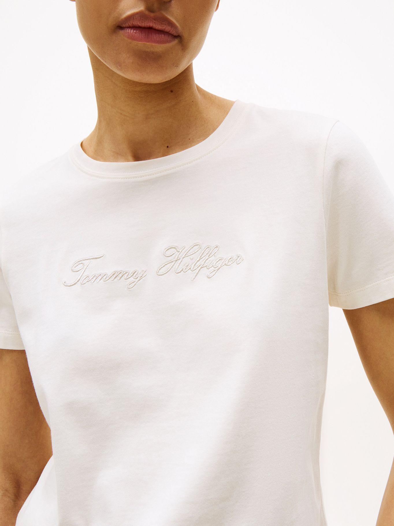 Polera Con Logo Lurex Script Blanco YA8 Tommy Hilfiger-3