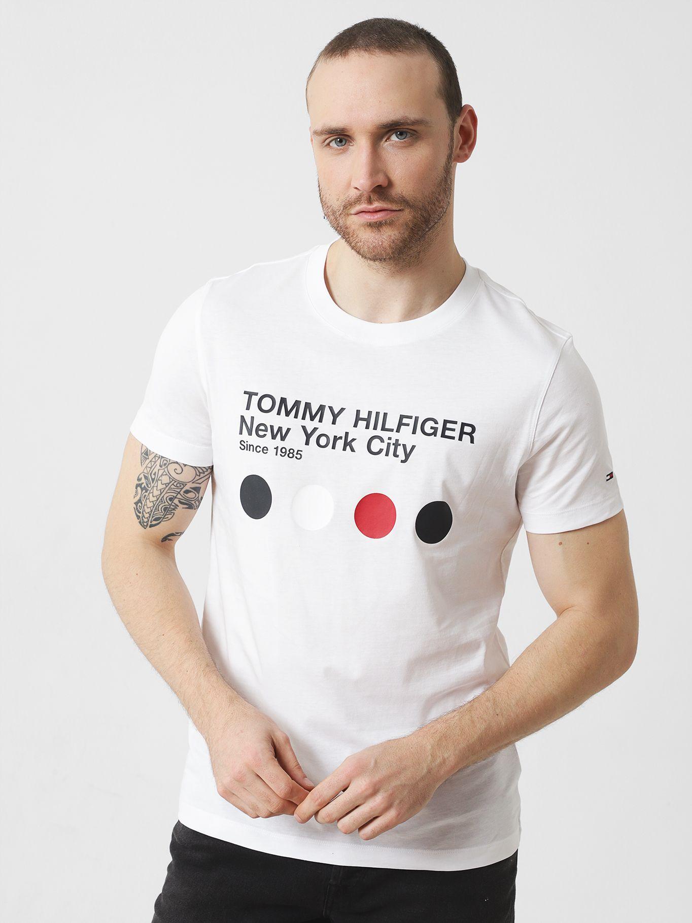 Polera Con Logo De Puntos Blanco Tommy Hilfiger-0
