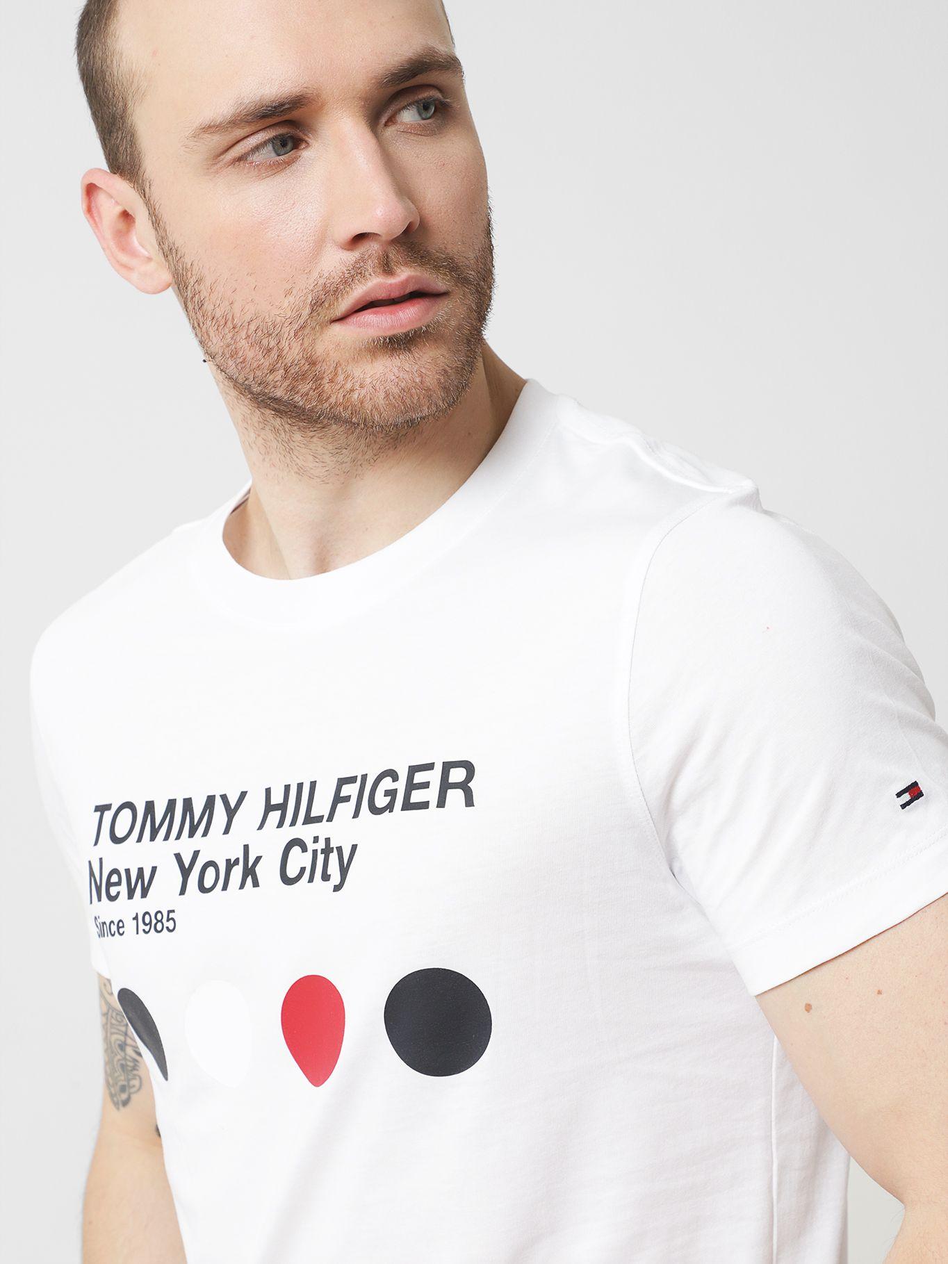 Polera Con Logo De Puntos Blanco Tommy Hilfiger-3