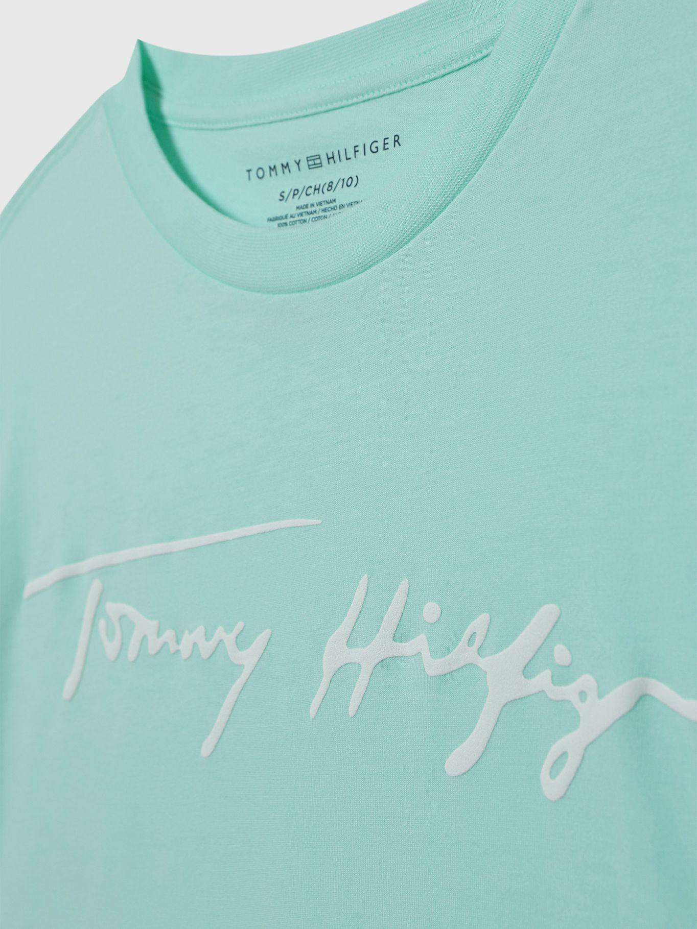 Polera Con Logo Signature Verde Tommy Hilfiger-3