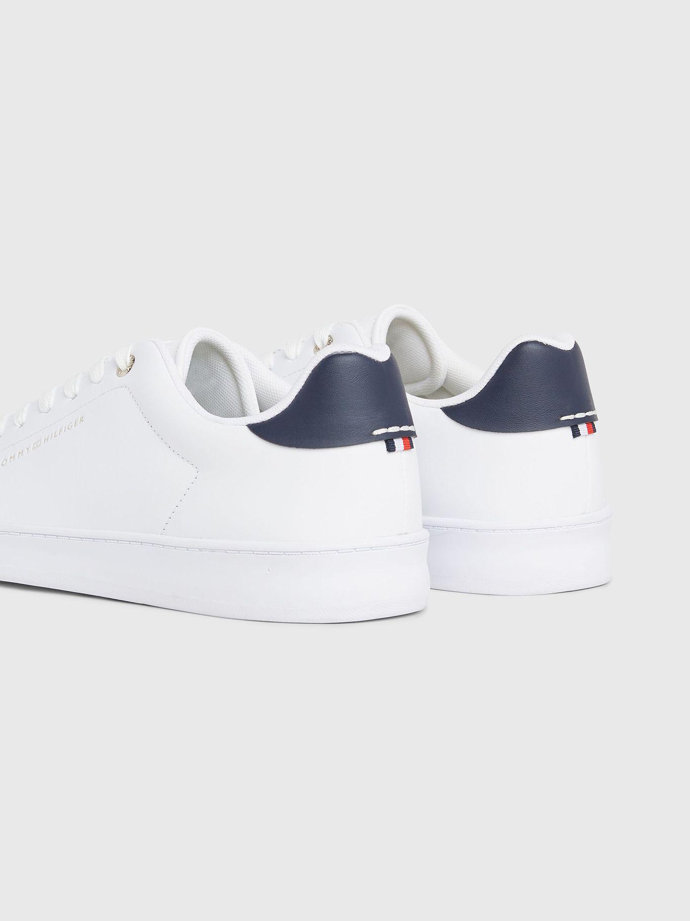 Zapatillas Cuero Talón A Contrast Blanco Tommy Hilfiger-1