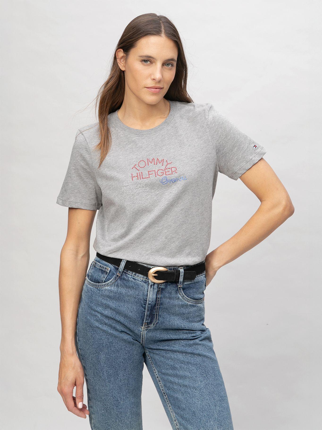 Polera De Logo Gráfico Regular Fit Gris Tommy Hilfiger-0