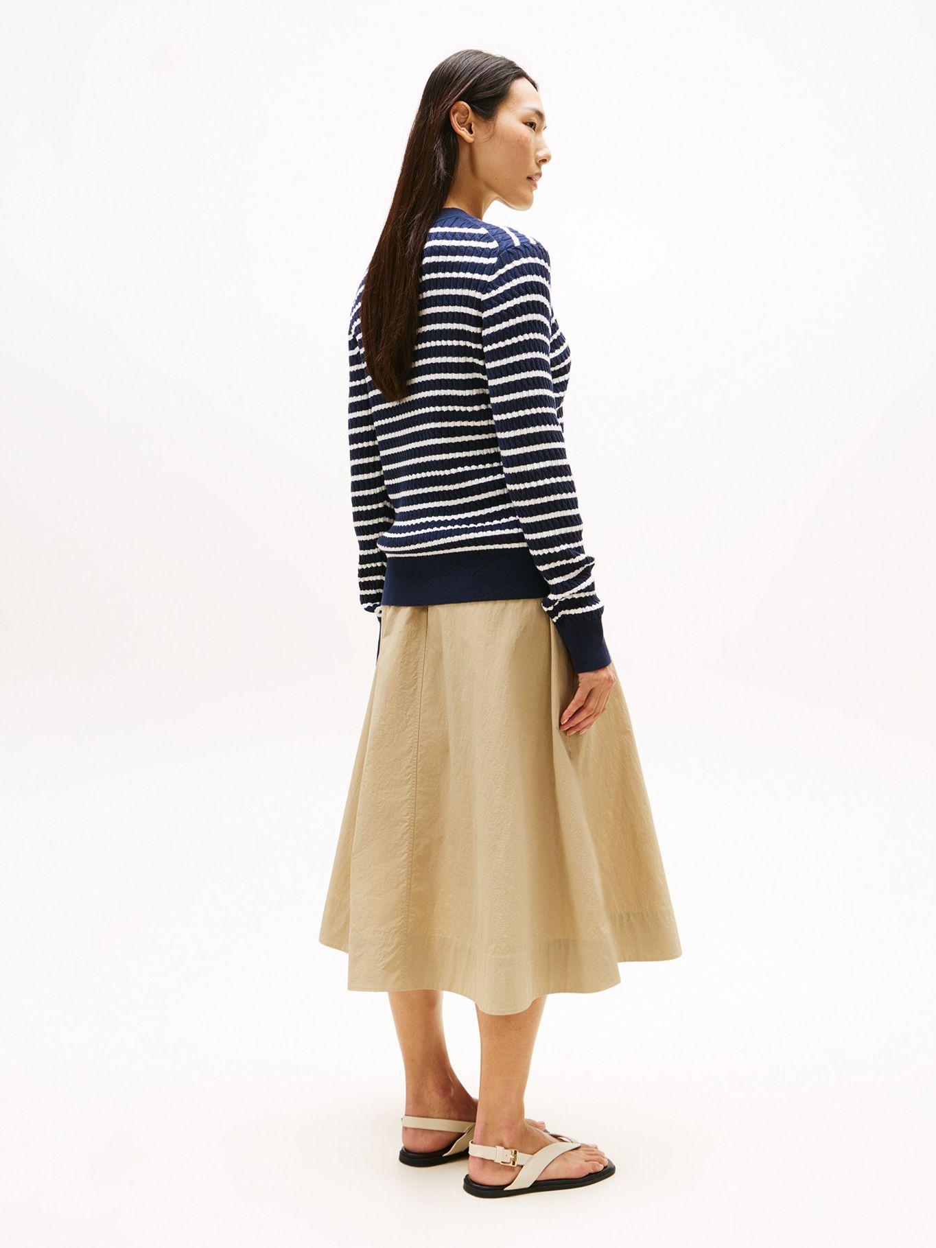 Sweater De Punto Trenzado Azul Tommy Hilfiger-2