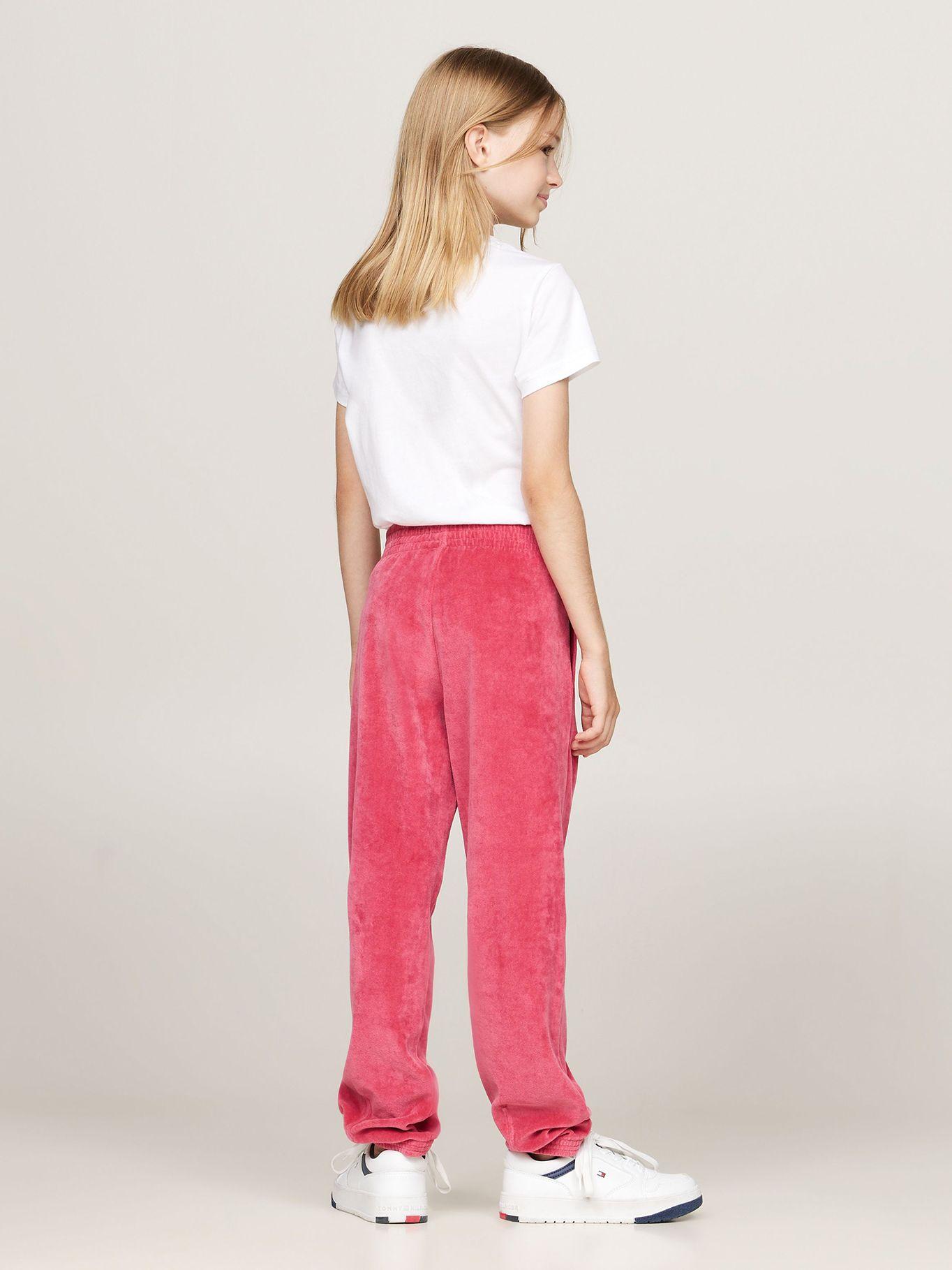 Joggers De Niña Con Logo Script Rosado Tommy Hilfiger-2