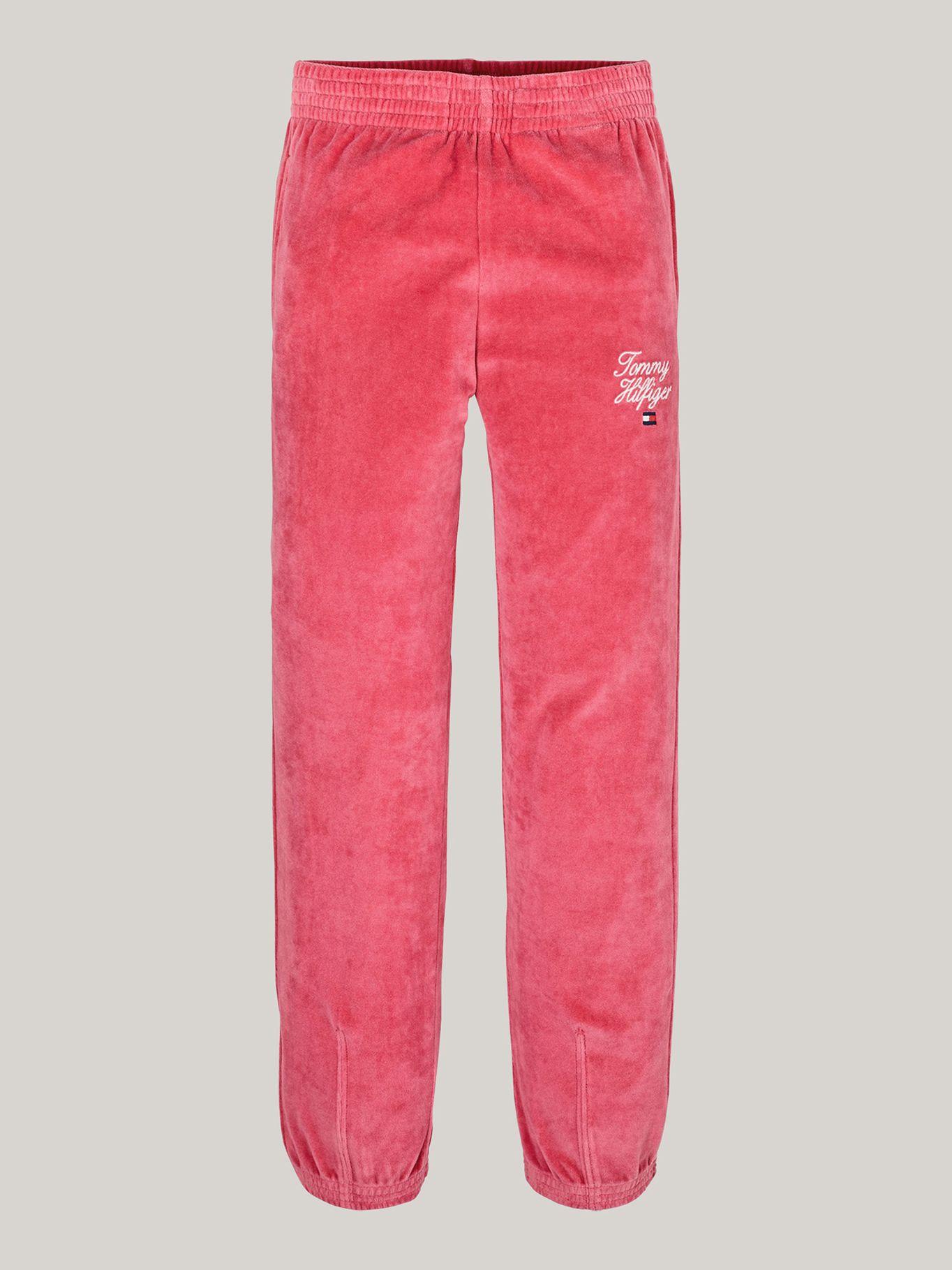 Joggers De Niña Con Logo Script Rosado Tommy Hilfiger-4