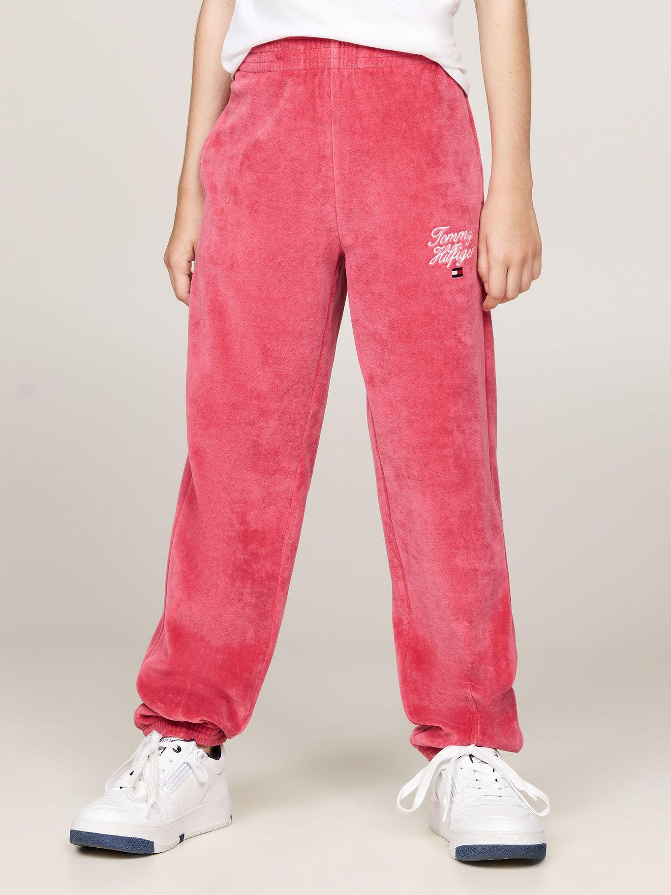 Joggers De Niña Con Logo Script Rosado Tommy Hilfiger-1