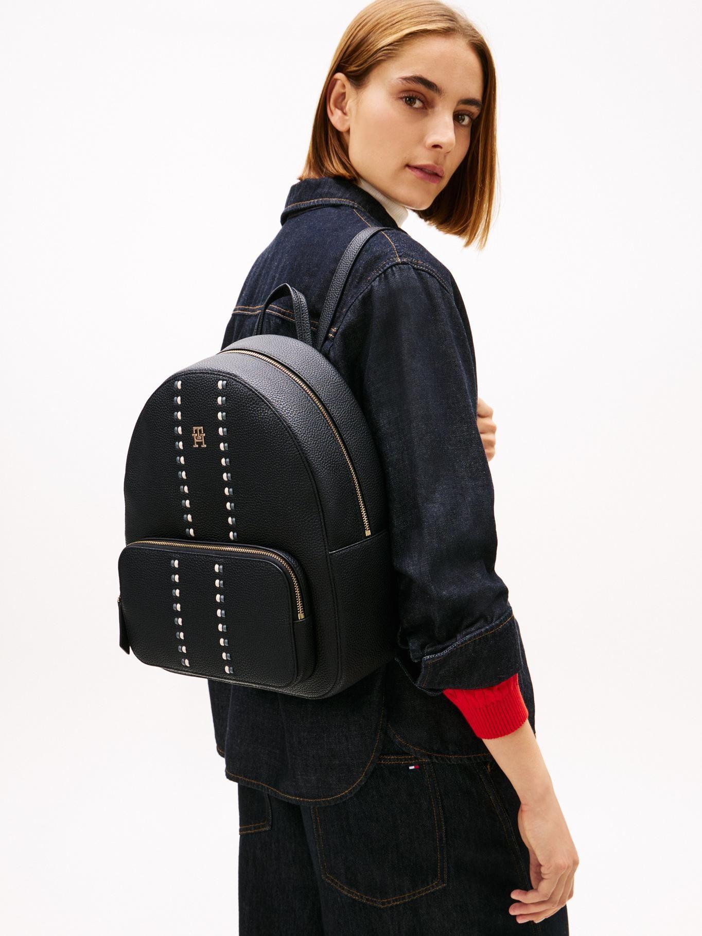 Mochila Con Cinta Tonal Distintiva Tommy Hilfiger Negro-1