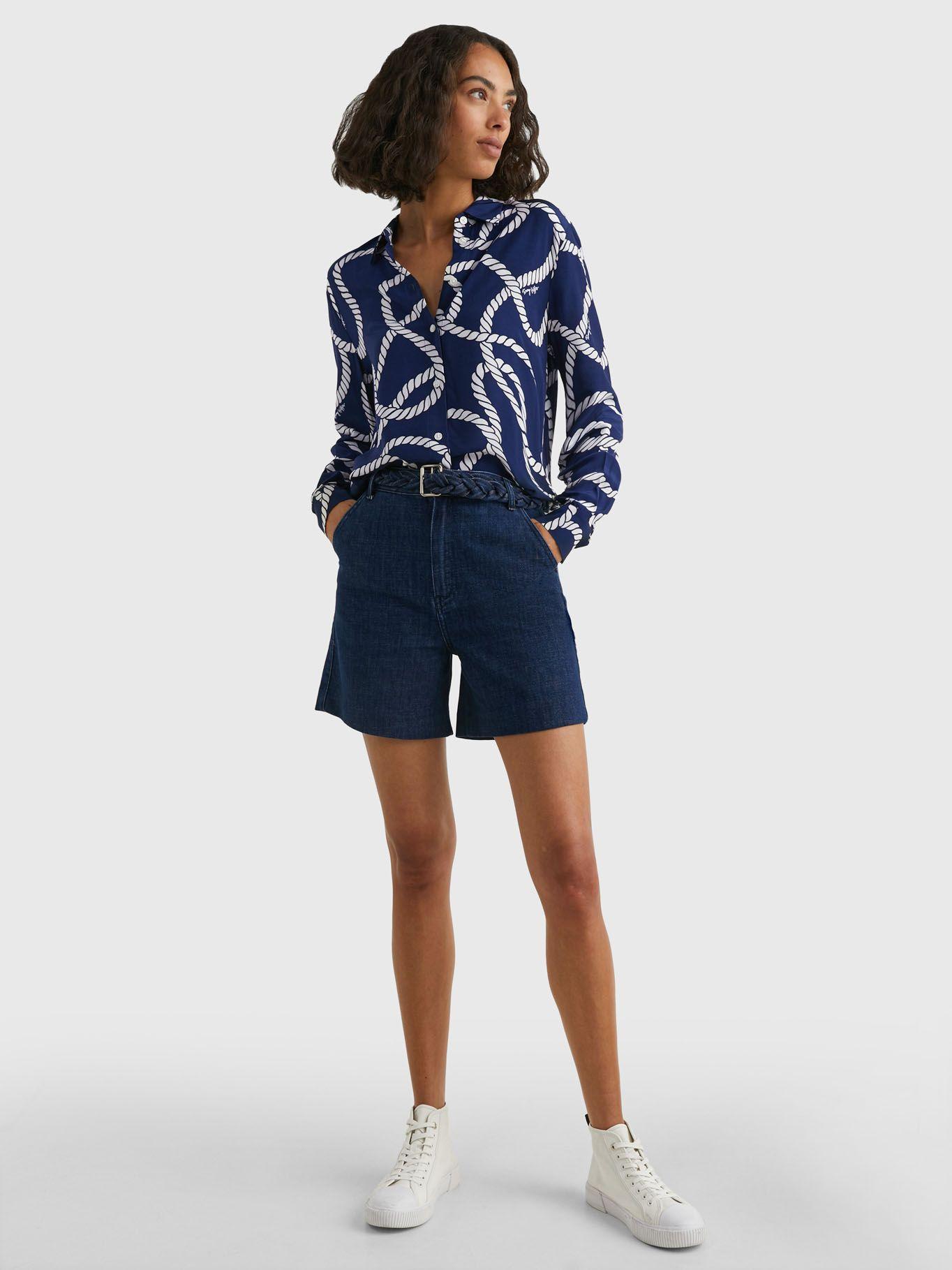 Camisa Con Estampado De Cuerdas Azul Tommy Hilfiger-1