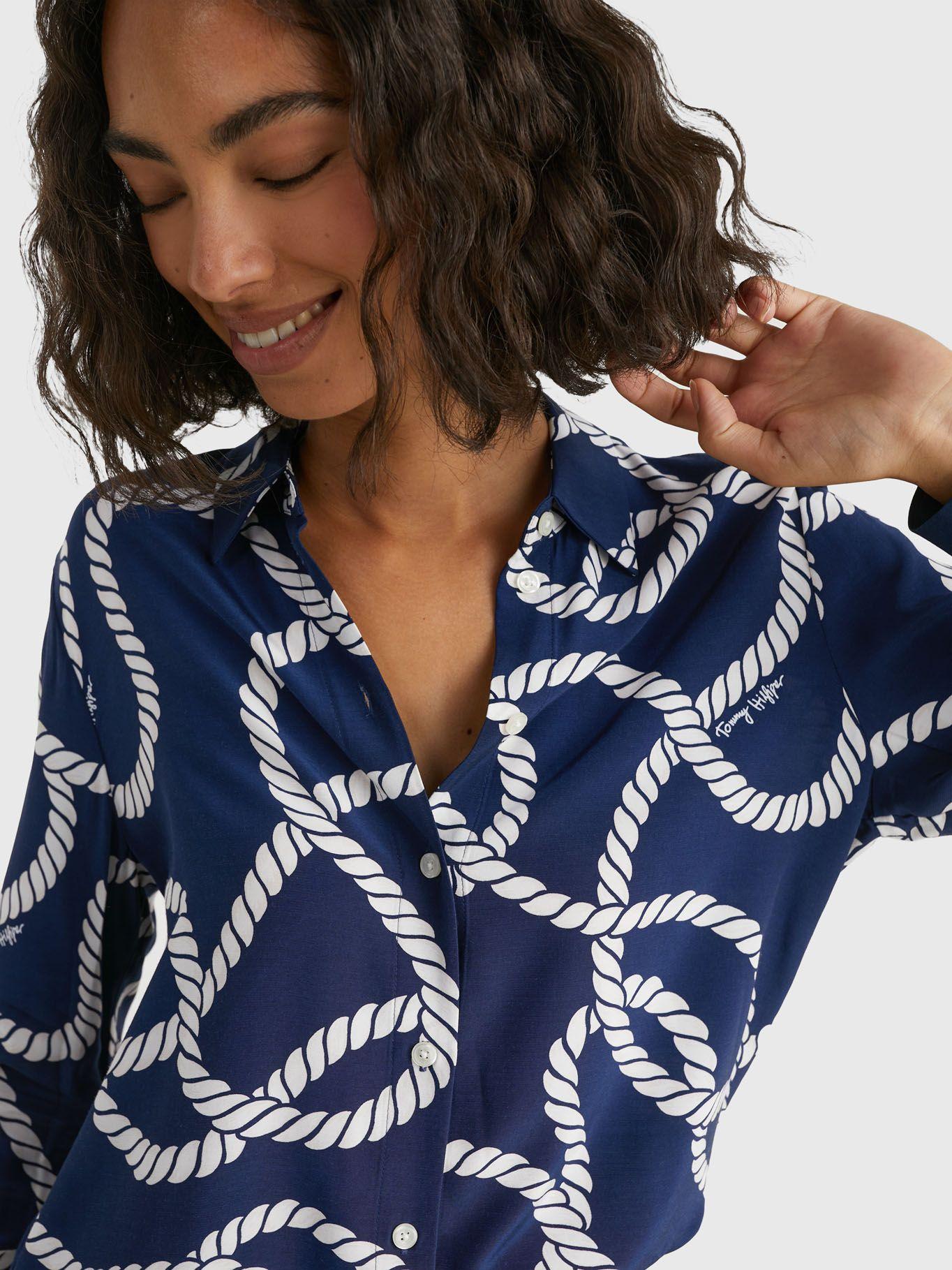 Camisa Con Estampado De Cuerdas Azul Tommy Hilfiger-3