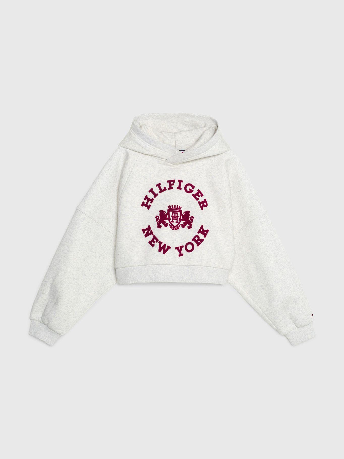 Polerón Hoodie Cropped Gris Tommy Hilfiger-0