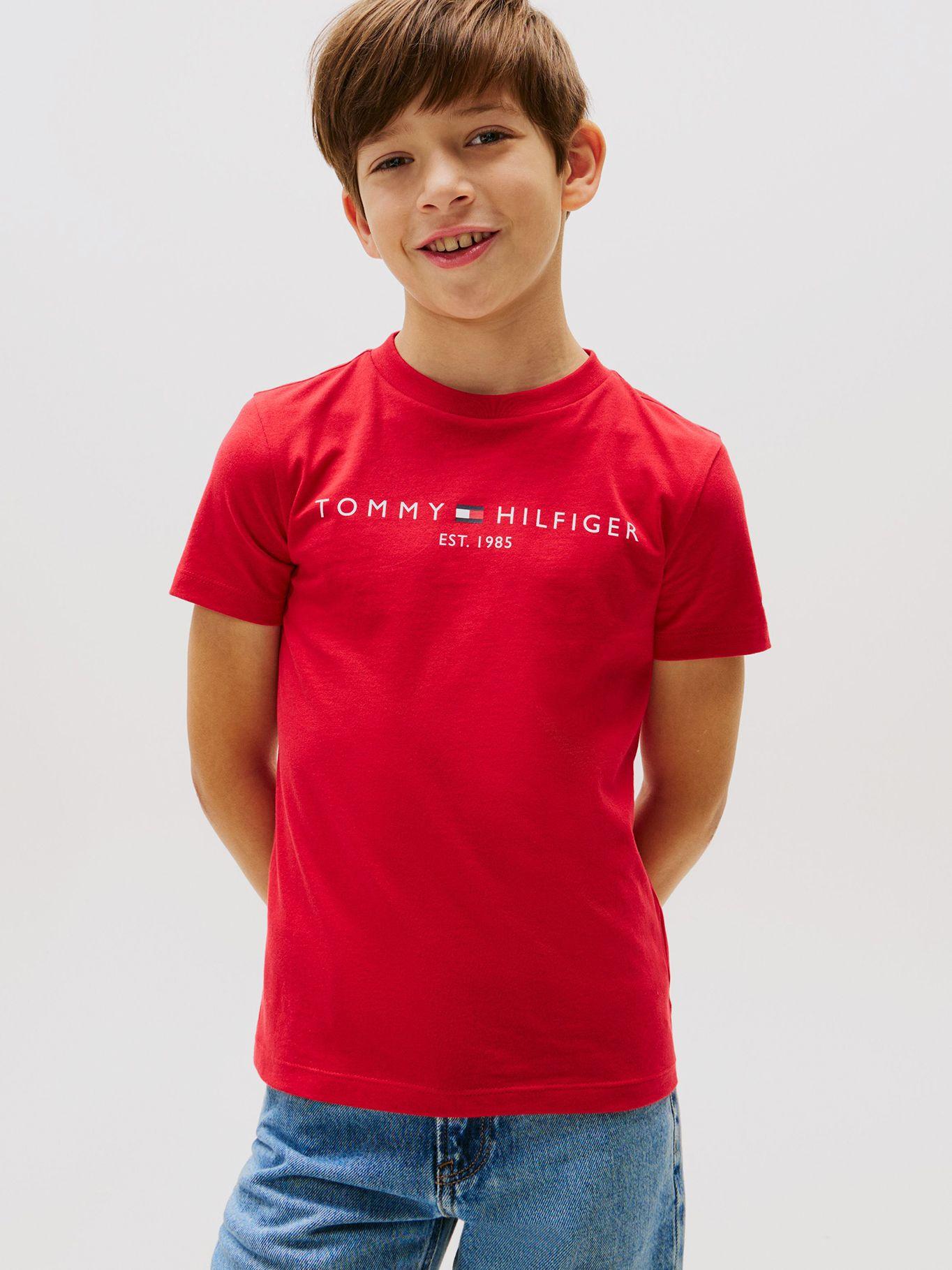 Polera Essential Redondo Con Logo Rojo Tommy Hilfiger-0