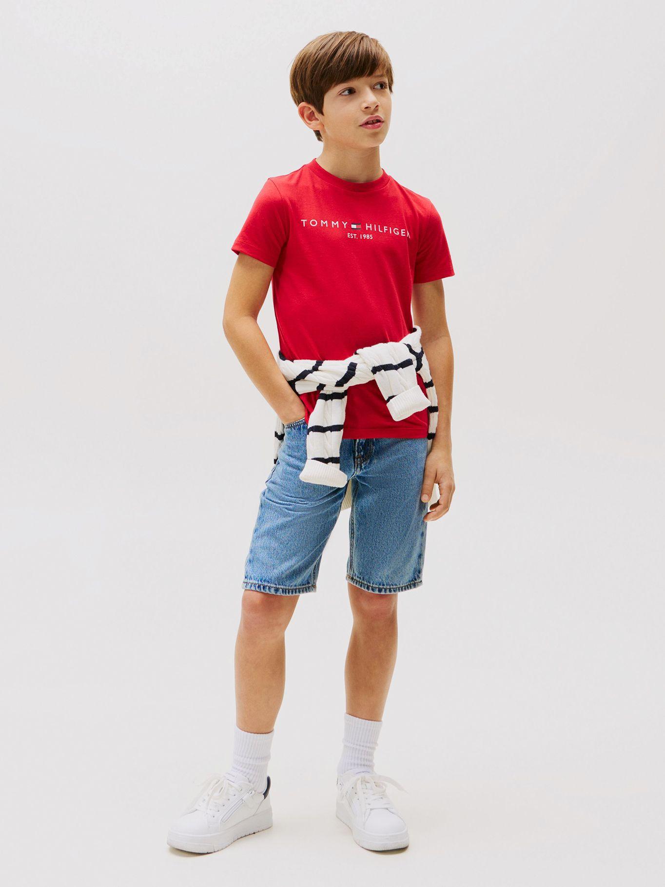 Polera Essential Redondo Con Logo Rojo Tommy Hilfiger-1