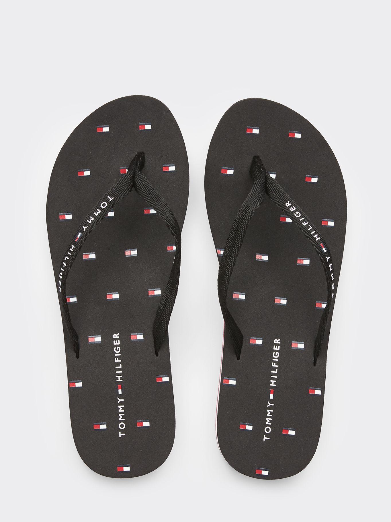 Sandalias De Playa Flag Logo Negro Tommy Hilfiger-3