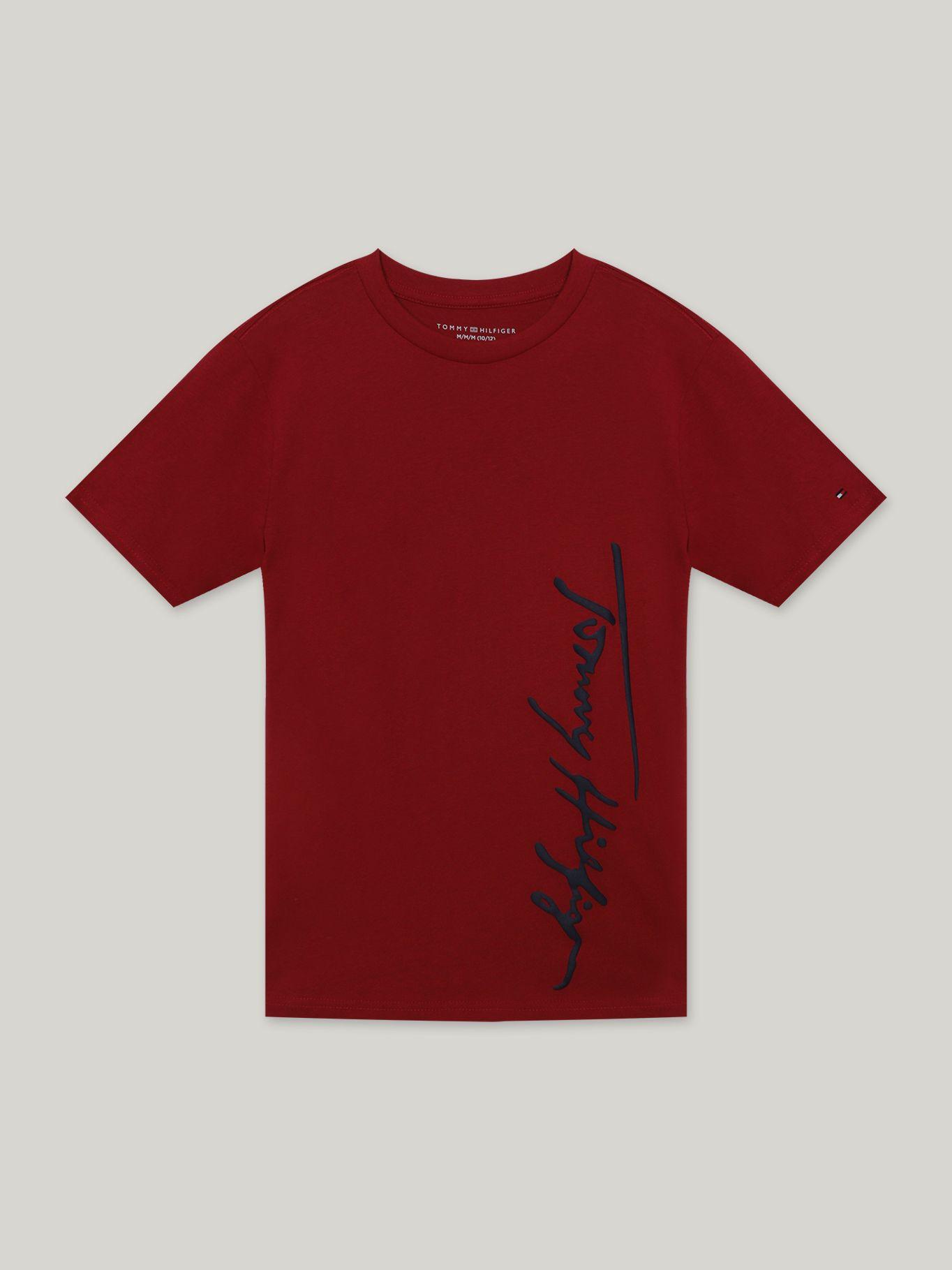 Polera Niño Scrip Runner Con Logo Rojo Tommy Hilfiger-0
