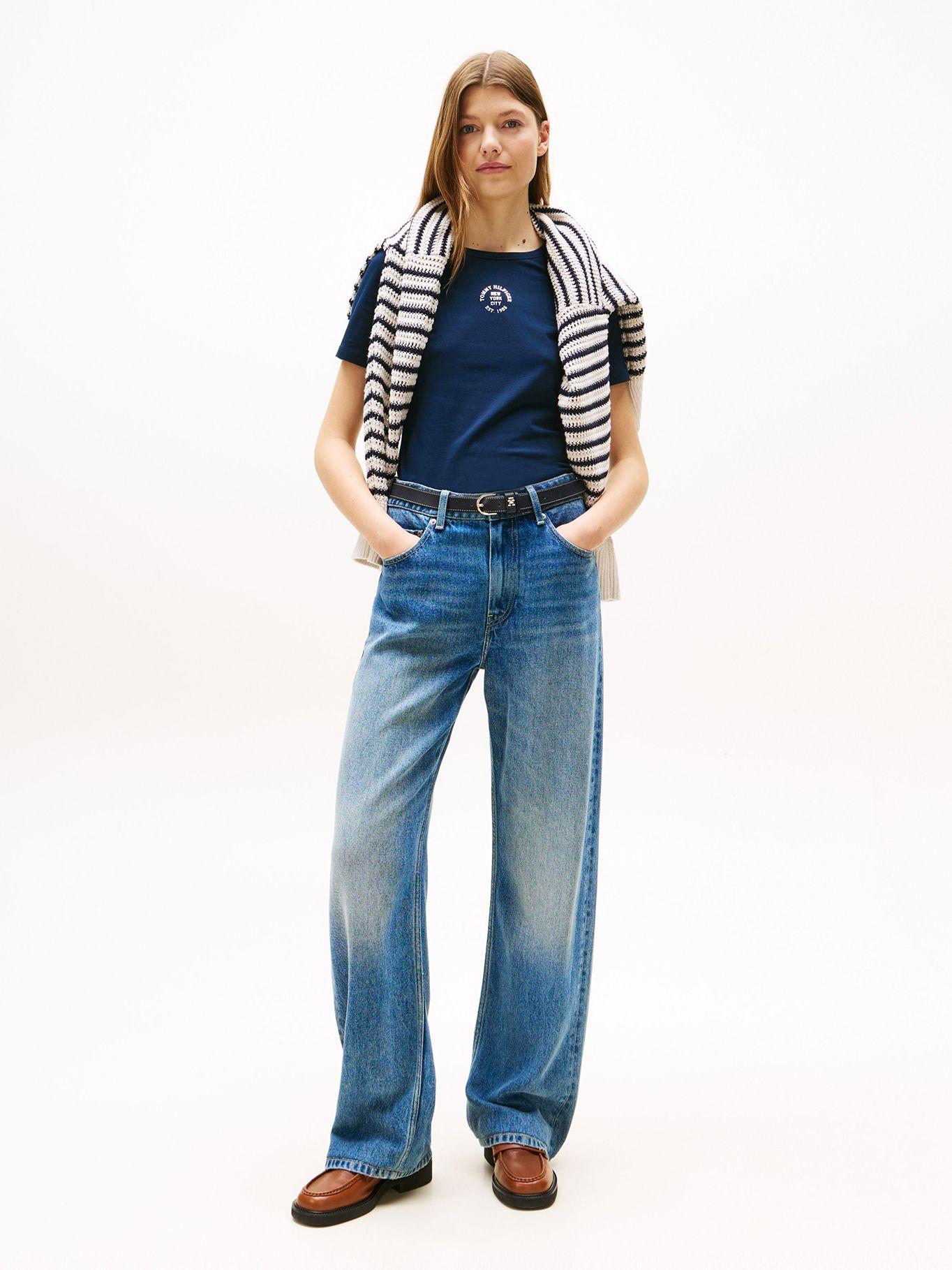 Polera Slim Con Logo Estampado Azul C1G Tommy Hilfiger-1