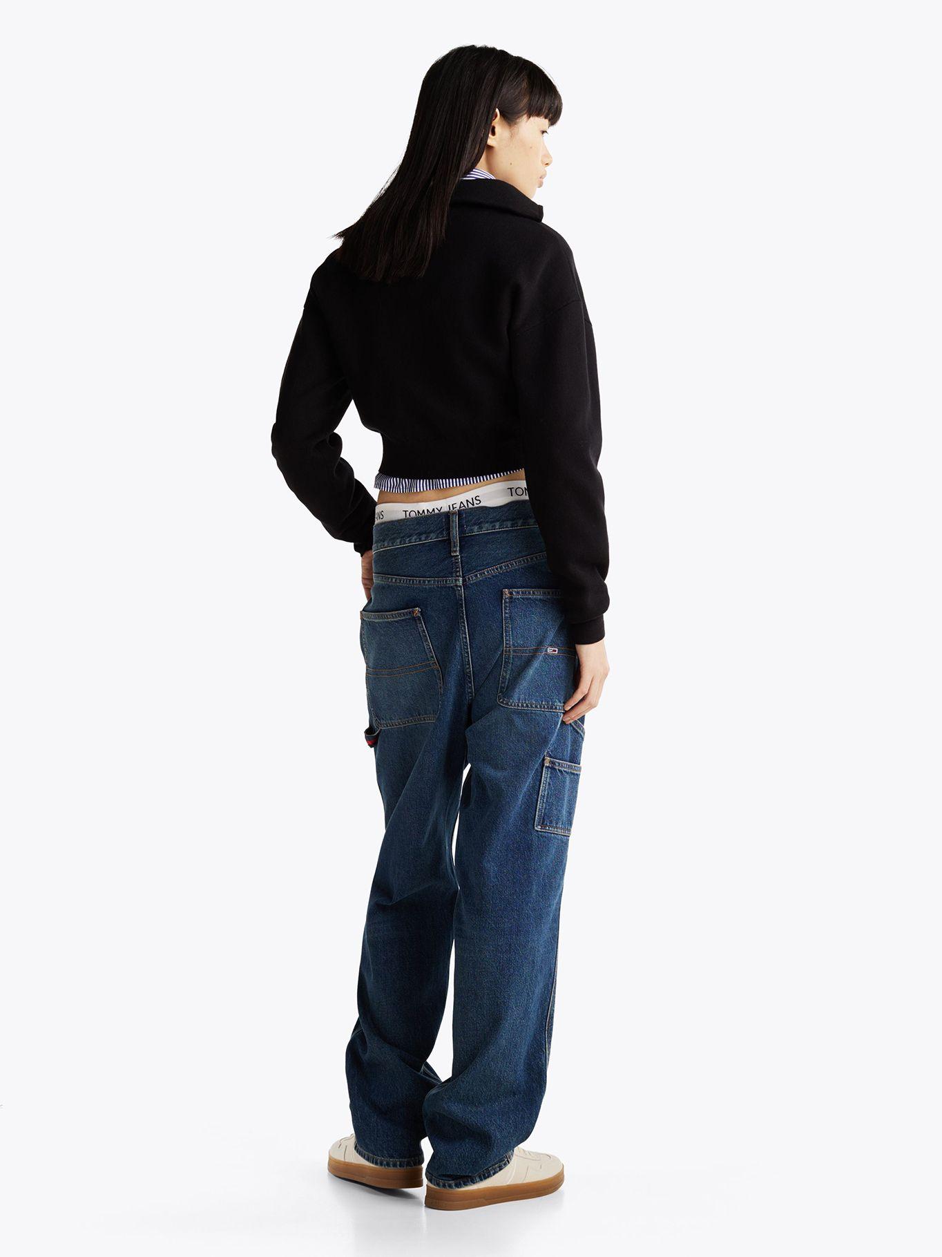 Cárdigan Cropped Con Cierre Negro Tommy Jeans-2