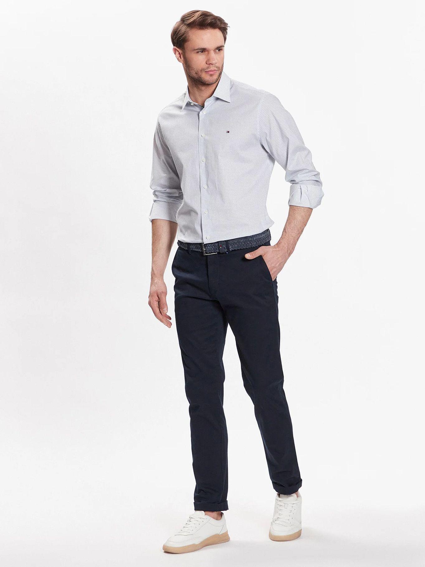 Camisa Stretch Regular Fit Celeste Tommy Hilfiger-1