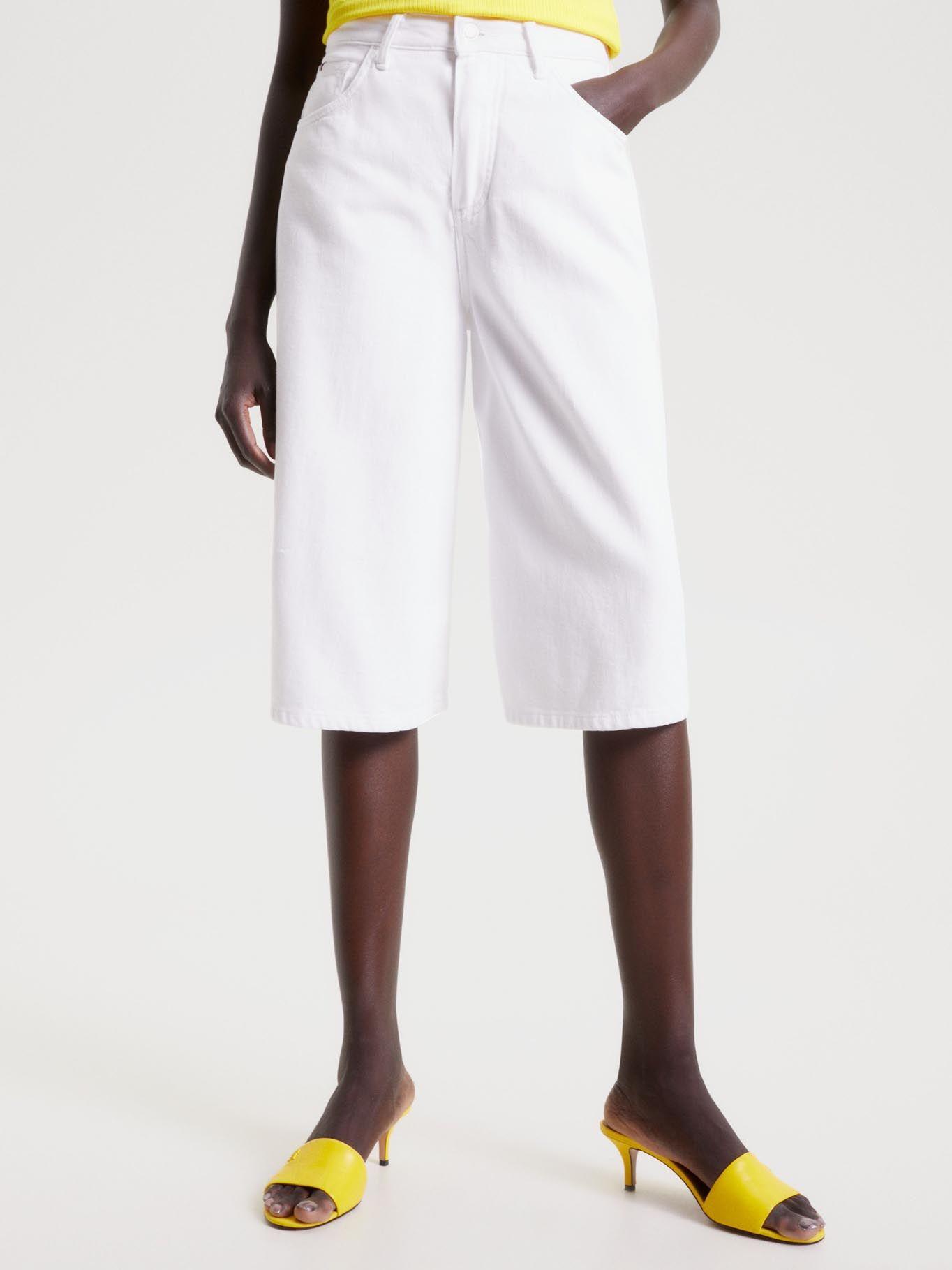 Bermudas Culotte De Talle Alto Blanco Tommy Hilfiger-0