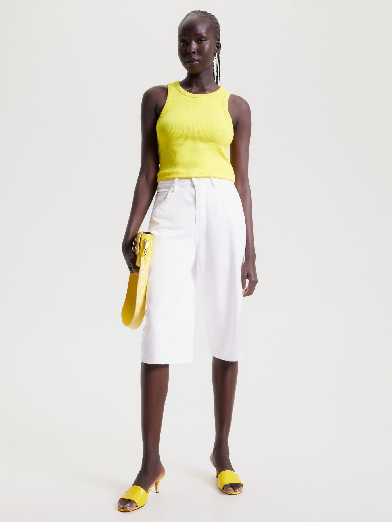 Bermudas Culotte De Talle Alto Blanco Tommy Hilfiger-1