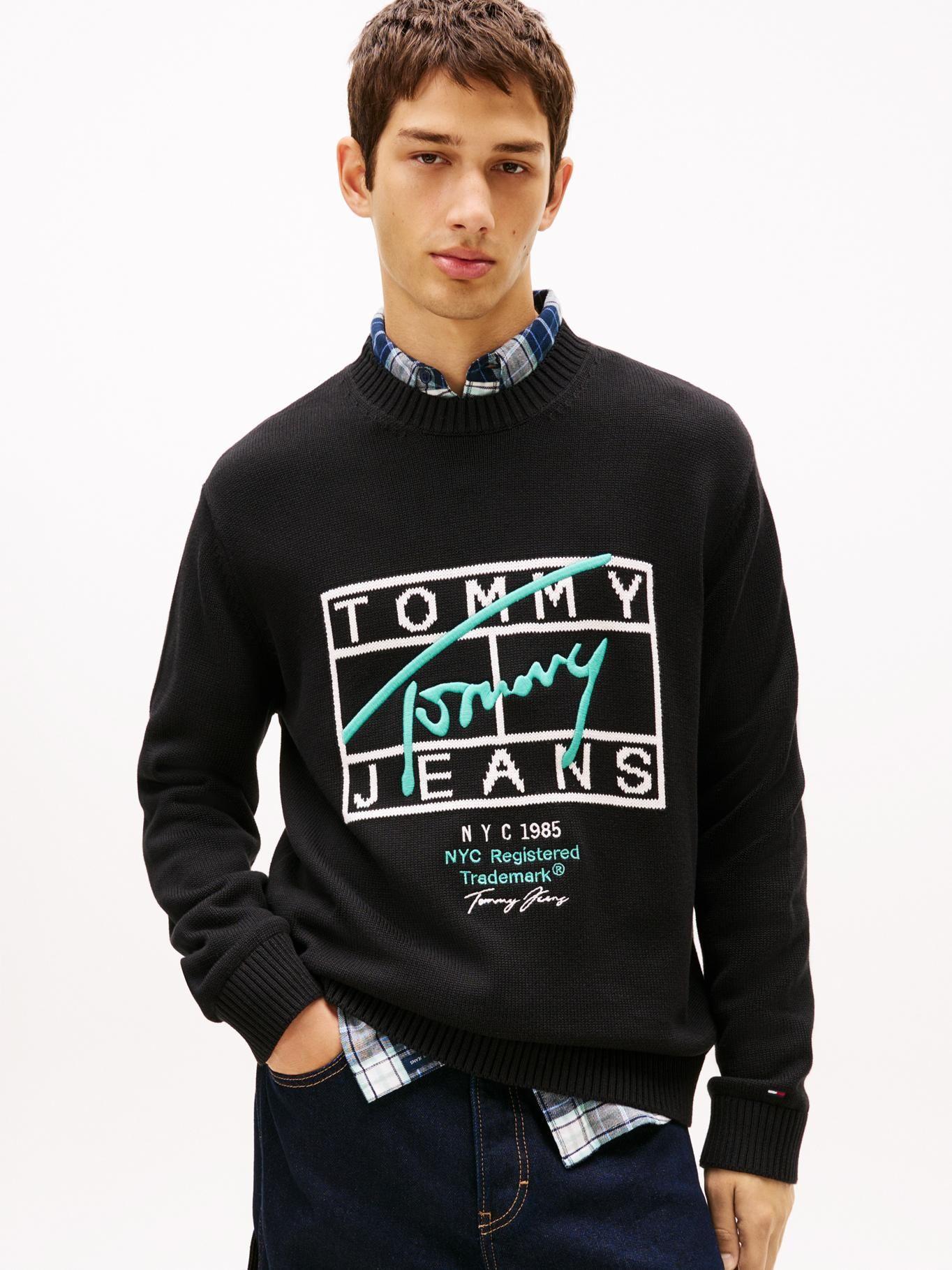 Sweater Logo Signature Regular Fit Tommy Jeans Negro-0