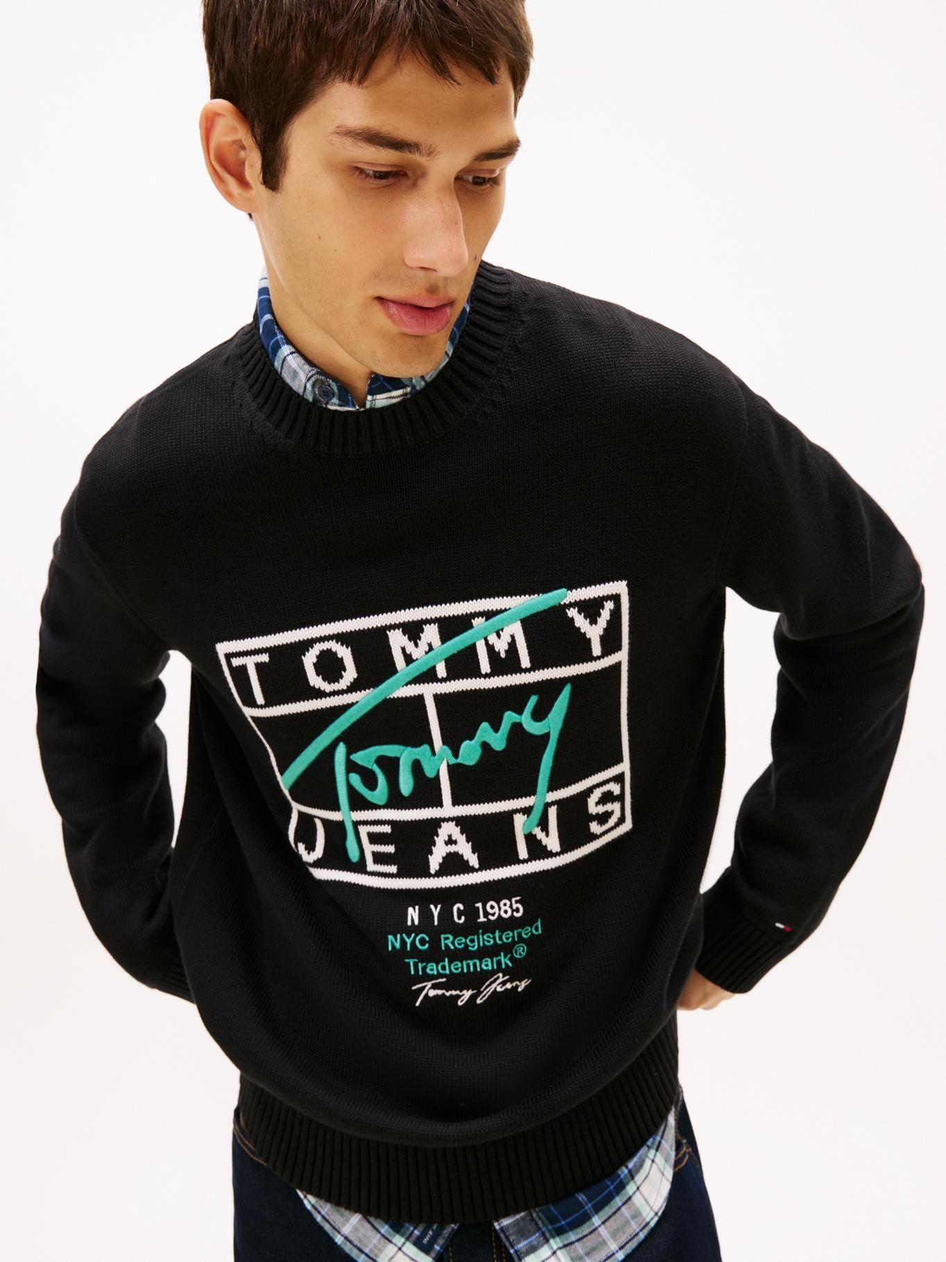 Sweater Logo Signature Regular Fit Tommy Jeans Negro-3