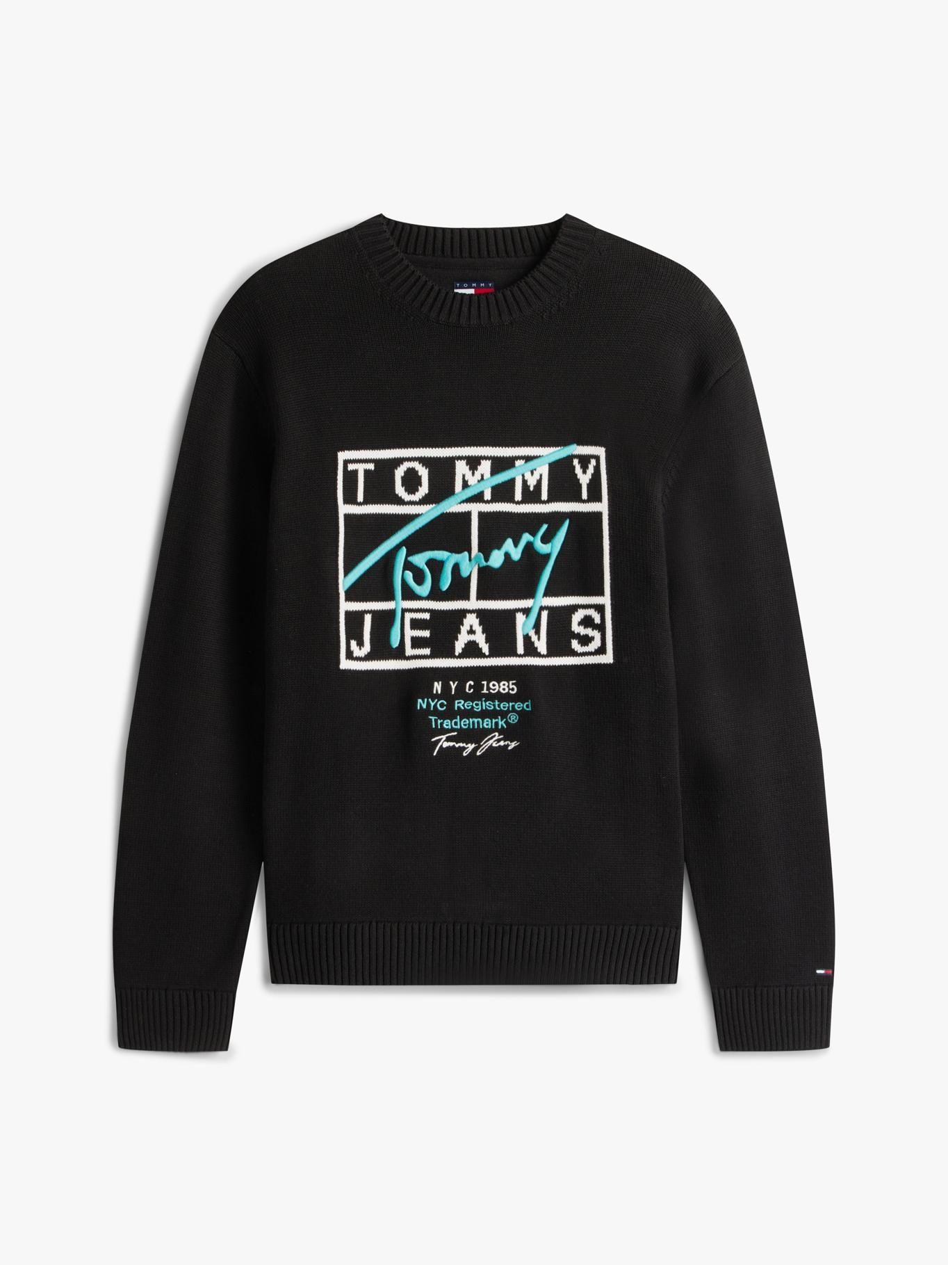 Sweater Logo Signature Regular Fit Tommy Jeans Negro-4