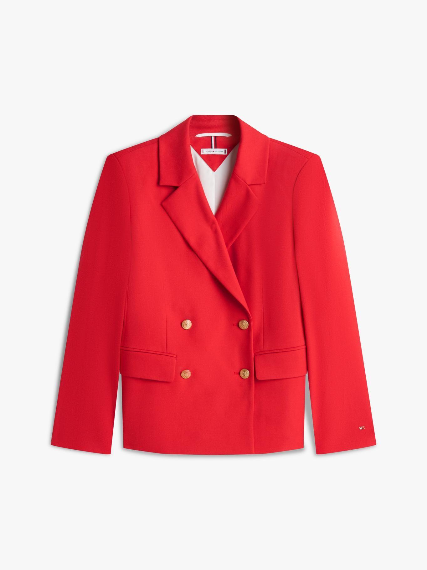 Blazer Con Estampado De Cuadros Tommy Hilfiger Rojo-4