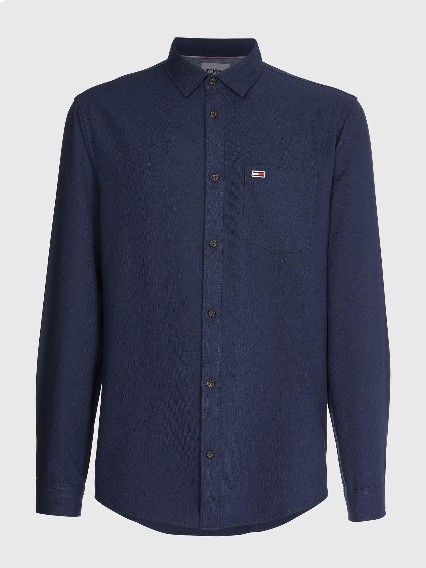 Camisa Solid Flannel Con Logo Azul Tommy Jeans-4