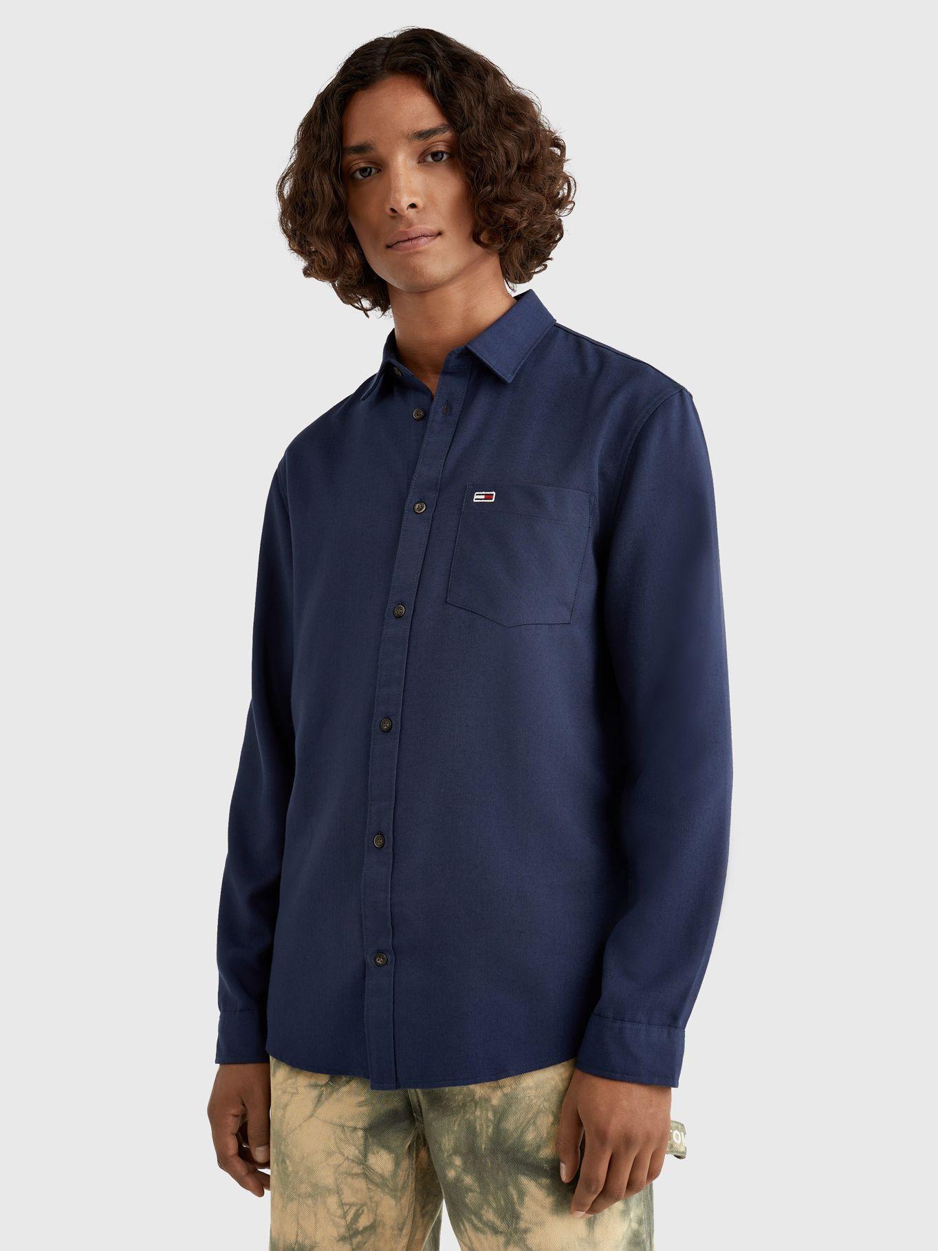 Camisa Solid Flannel Con Logo Azul Tommy Jeans-0