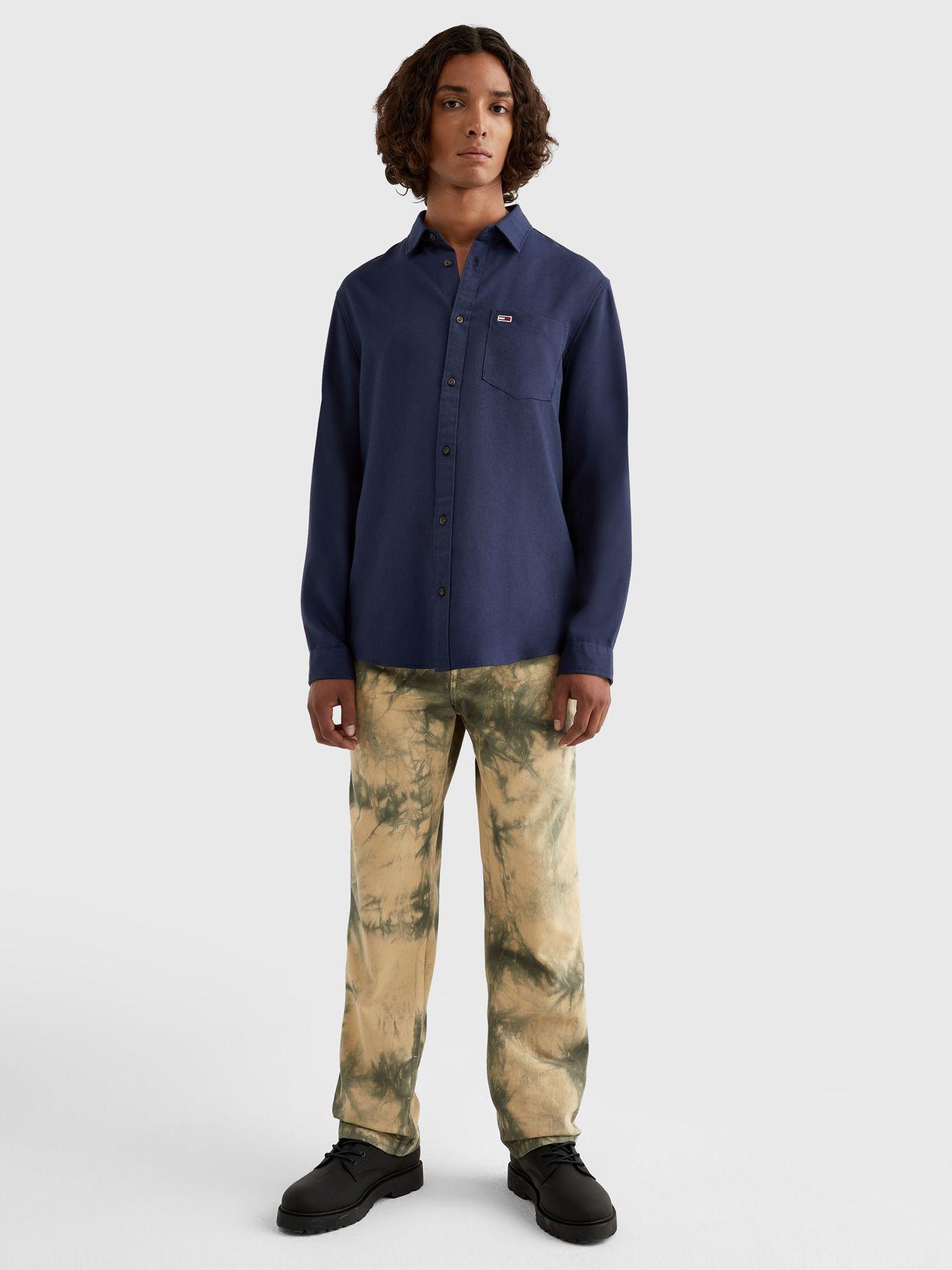 Camisa Solid Flannel Con Logo Azul Tommy Jeans-1