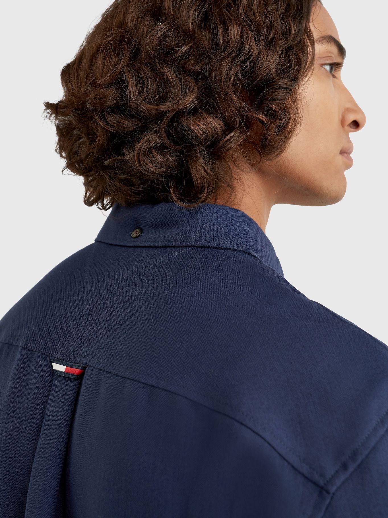 Camisa Solid Flannel Con Logo Azul Tommy Jeans-3