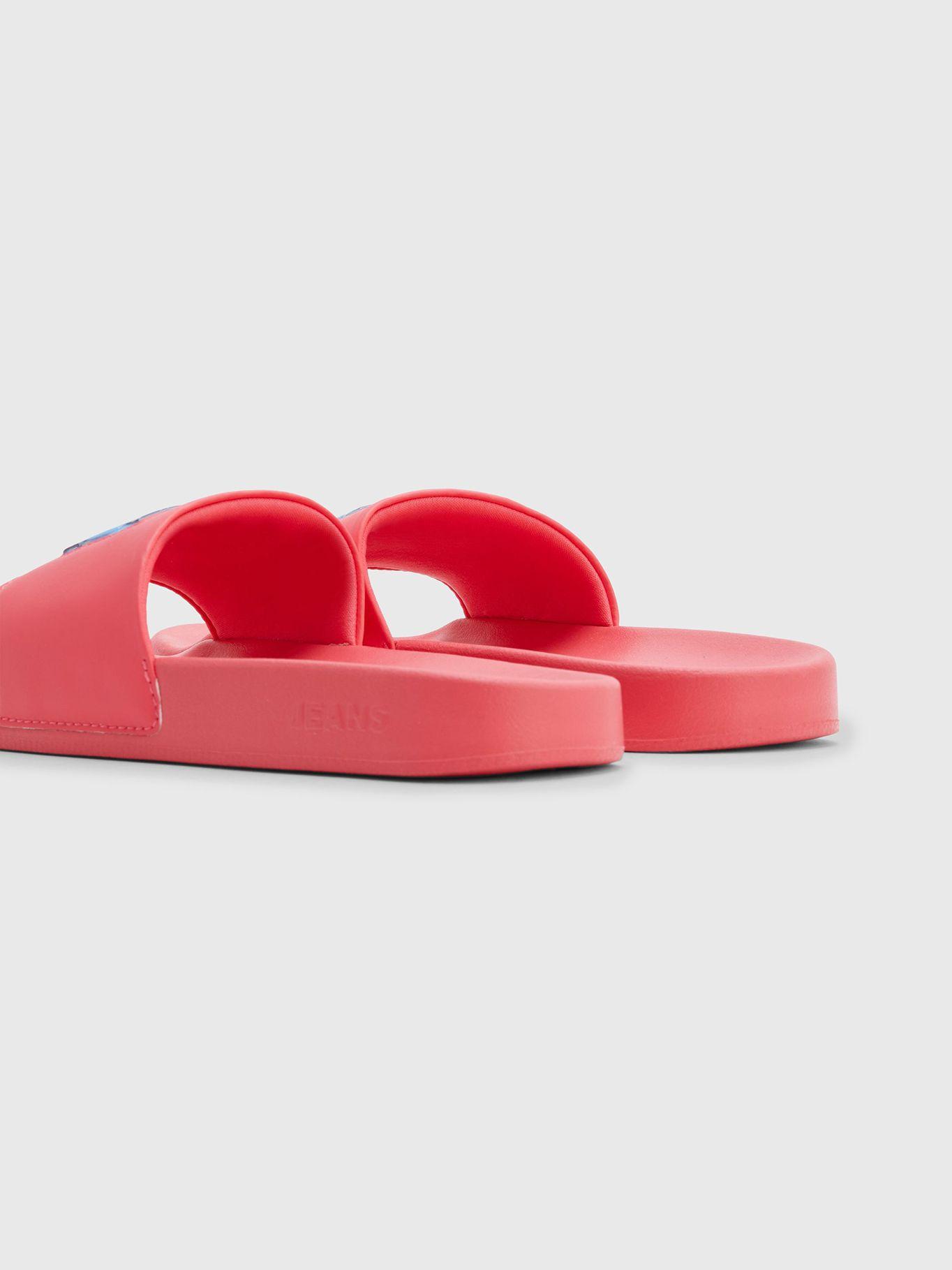 Sandalias Acolchadas Con Logo Rosado Tommy Hilfiger-1