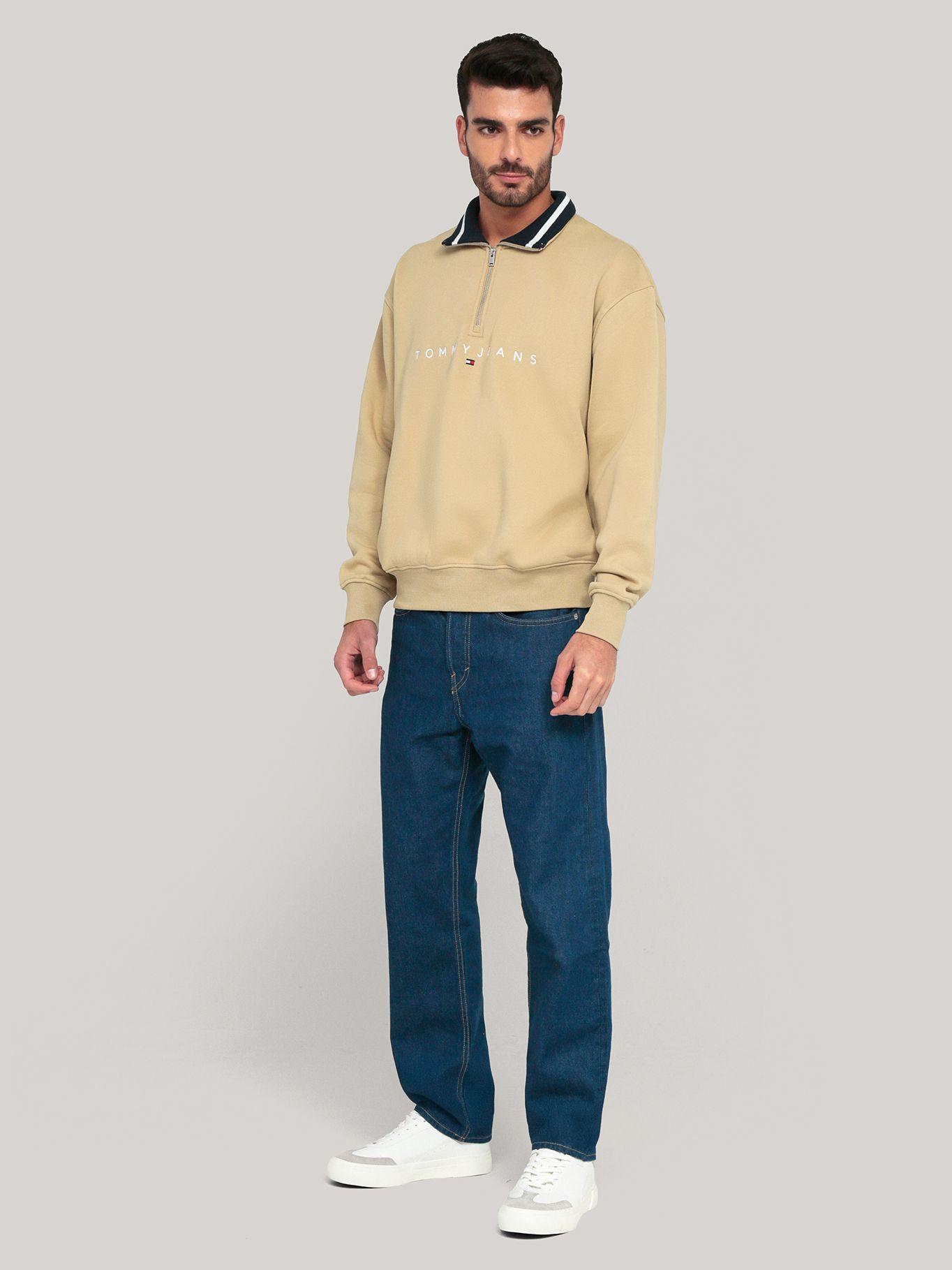 Polerón Relaxed Con Medio Cierre Beige Tommy Jeans-1