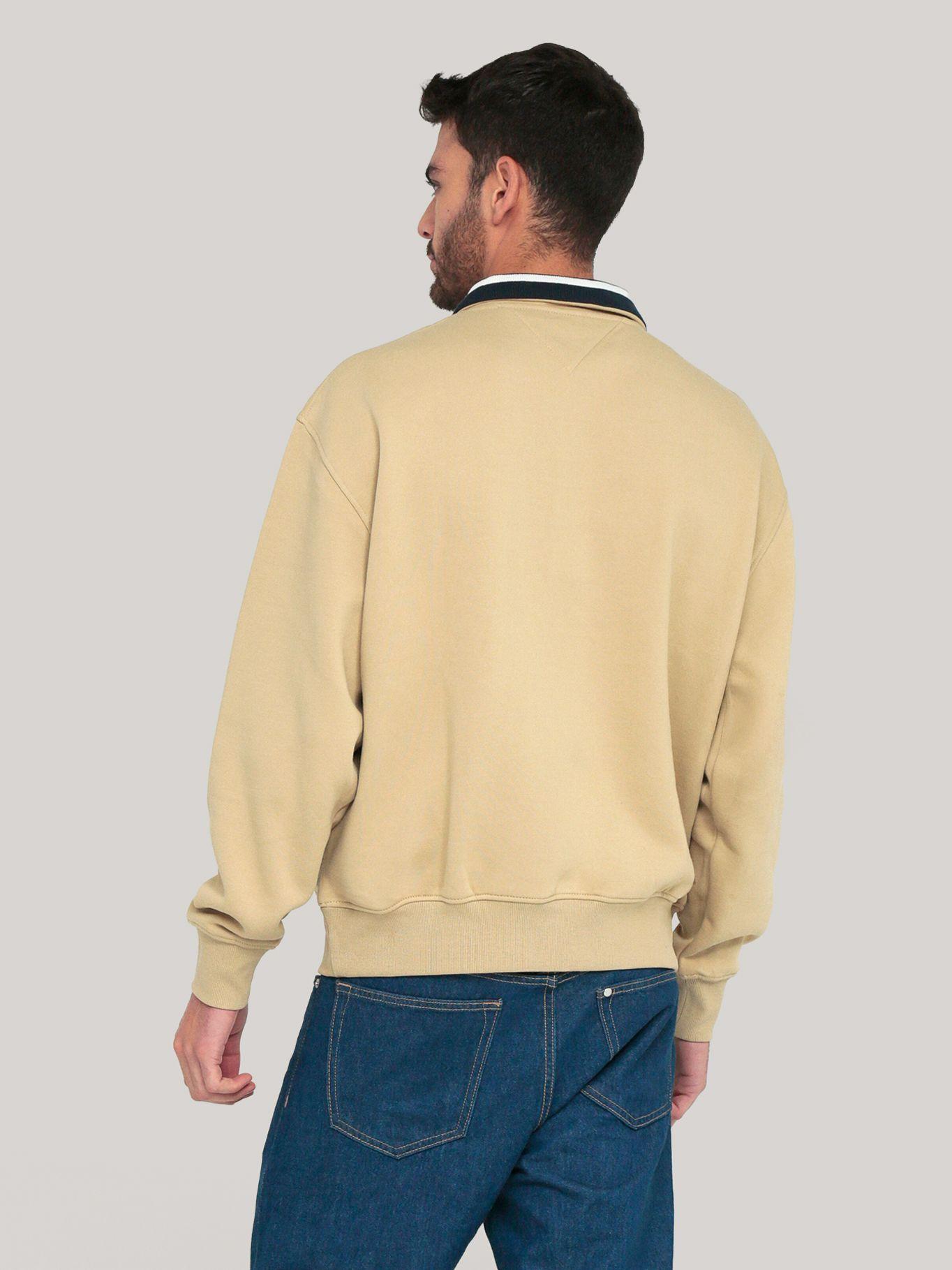 Polerón Relaxed Con Medio Cierre Beige Tommy Jeans-3