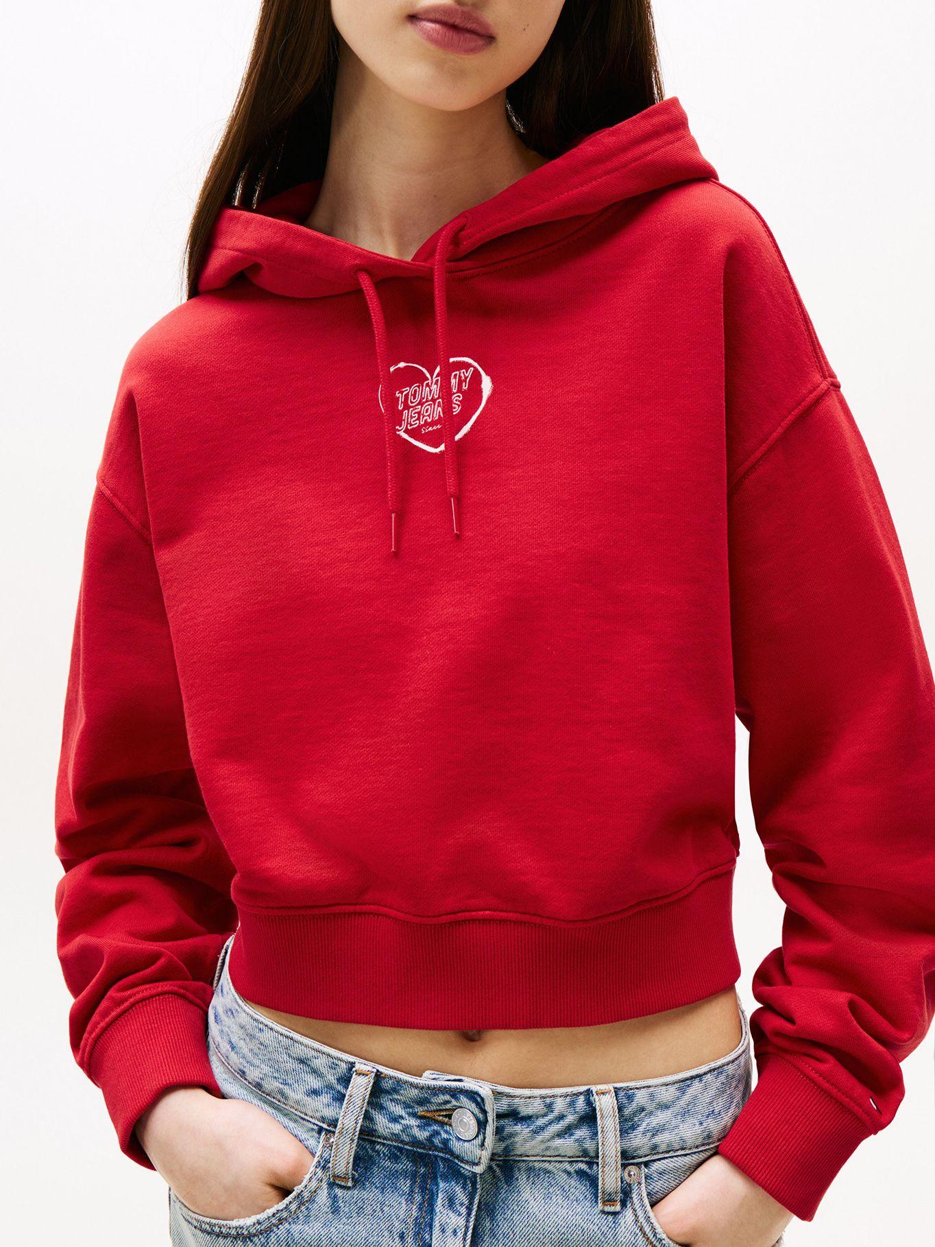 Polerón Hoodie Relaxed Cropped Rojo XLE Tommy Jeans-3