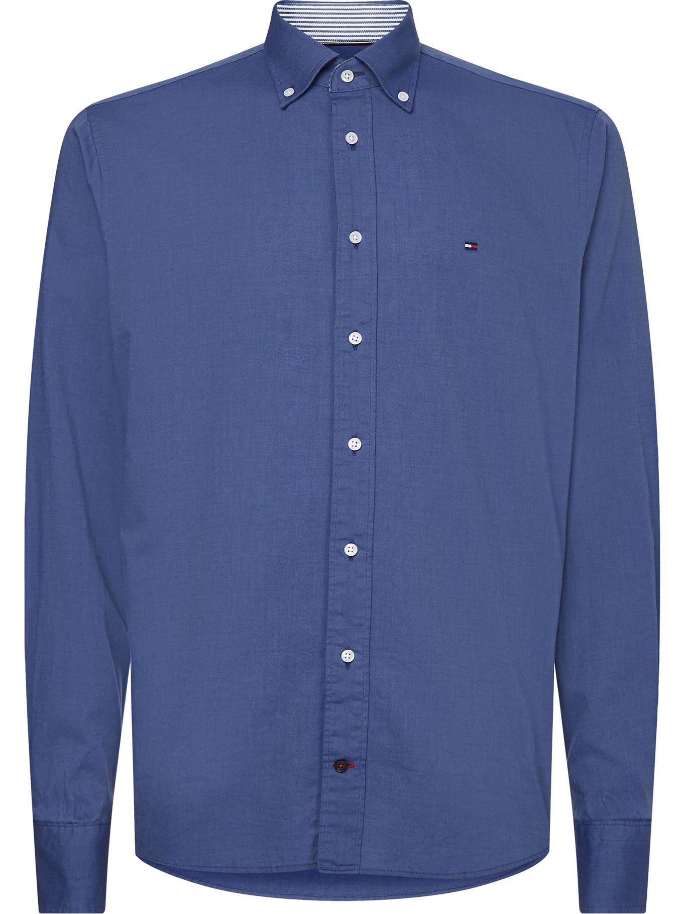 Camisa Solid Oxford Con Logo Azul Tommy Hilfiger-0