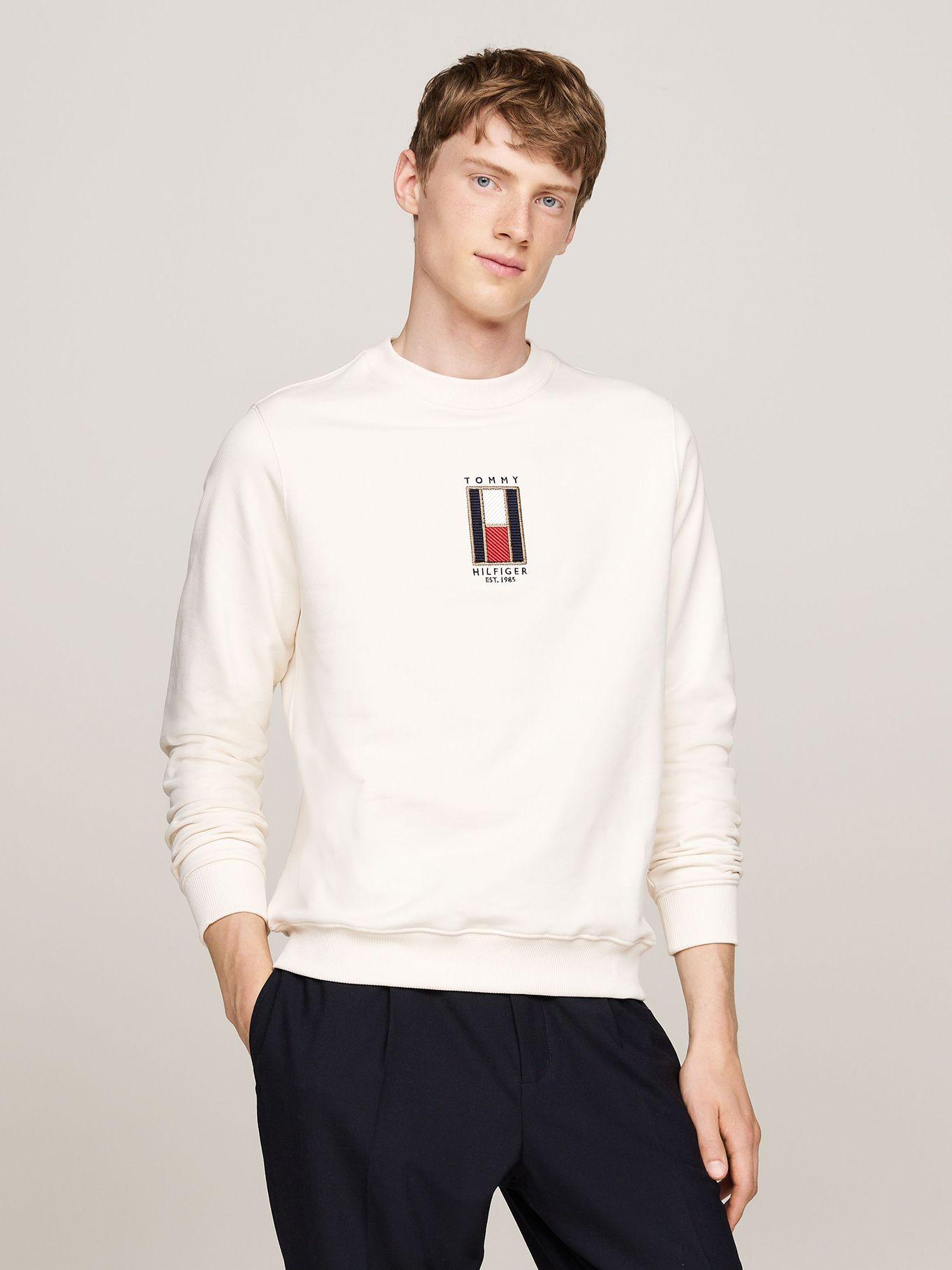 Polerón Con Logo Vertical Bordado Blanco Tommy Hilfiger-0
