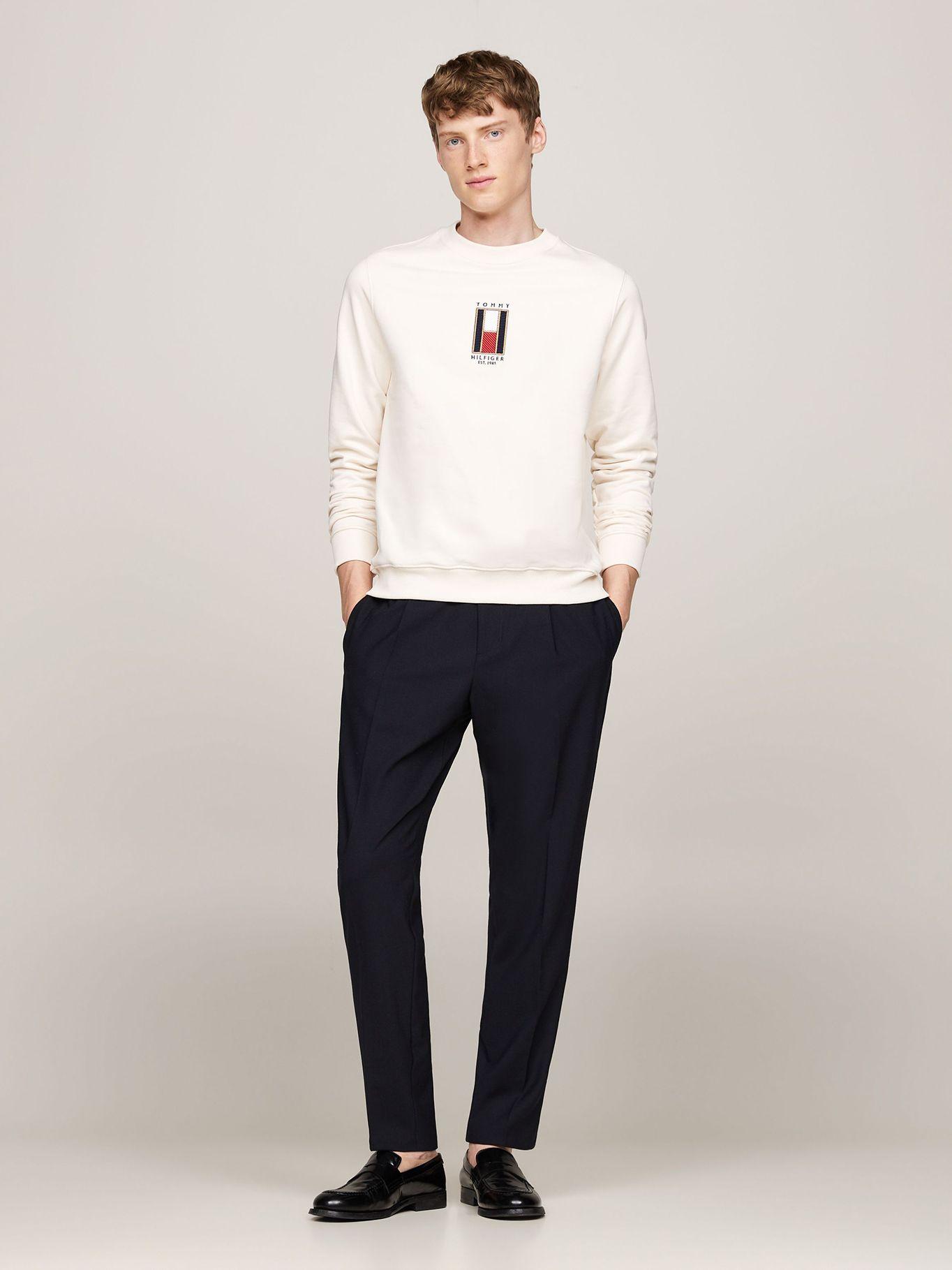 Polerón Con Logo Vertical Bordado Blanco Tommy Hilfiger-1