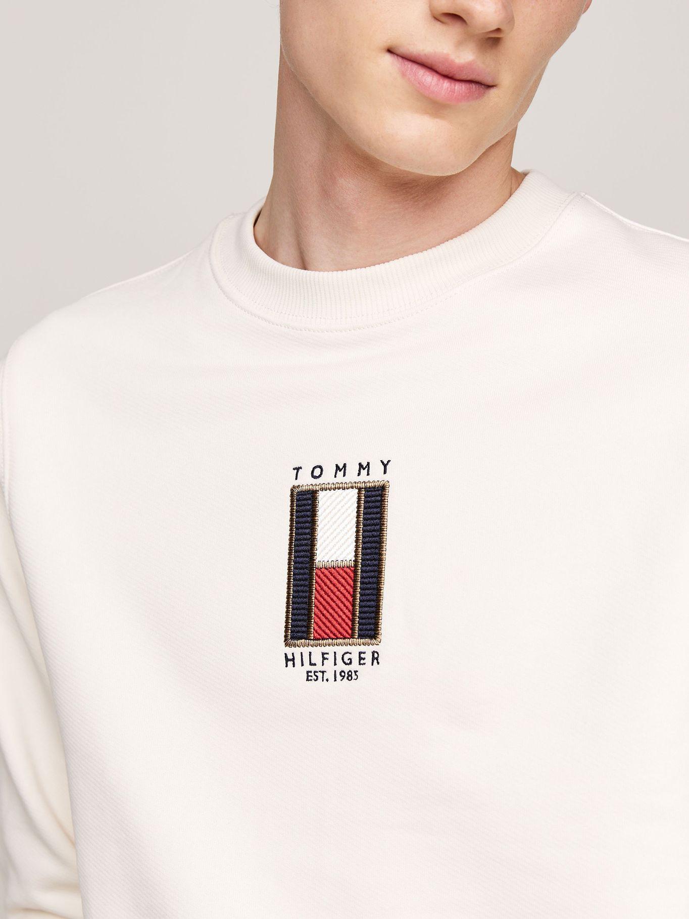 Polerón Con Logo Vertical Bordado Blanco Tommy Hilfiger-3