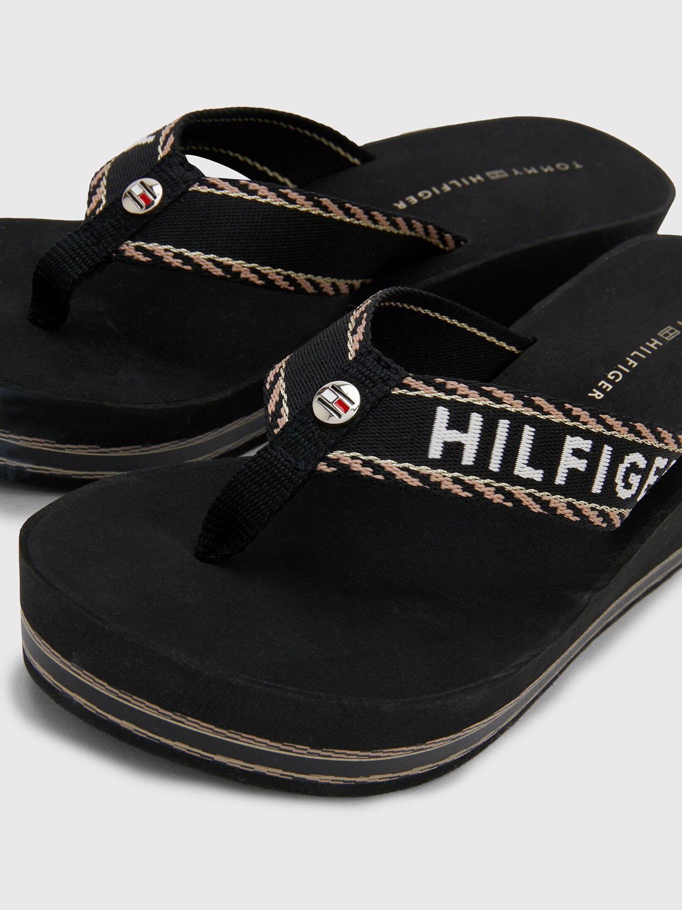 Sandalias Webbing Wedge Negro Tommy Hilfiger-2